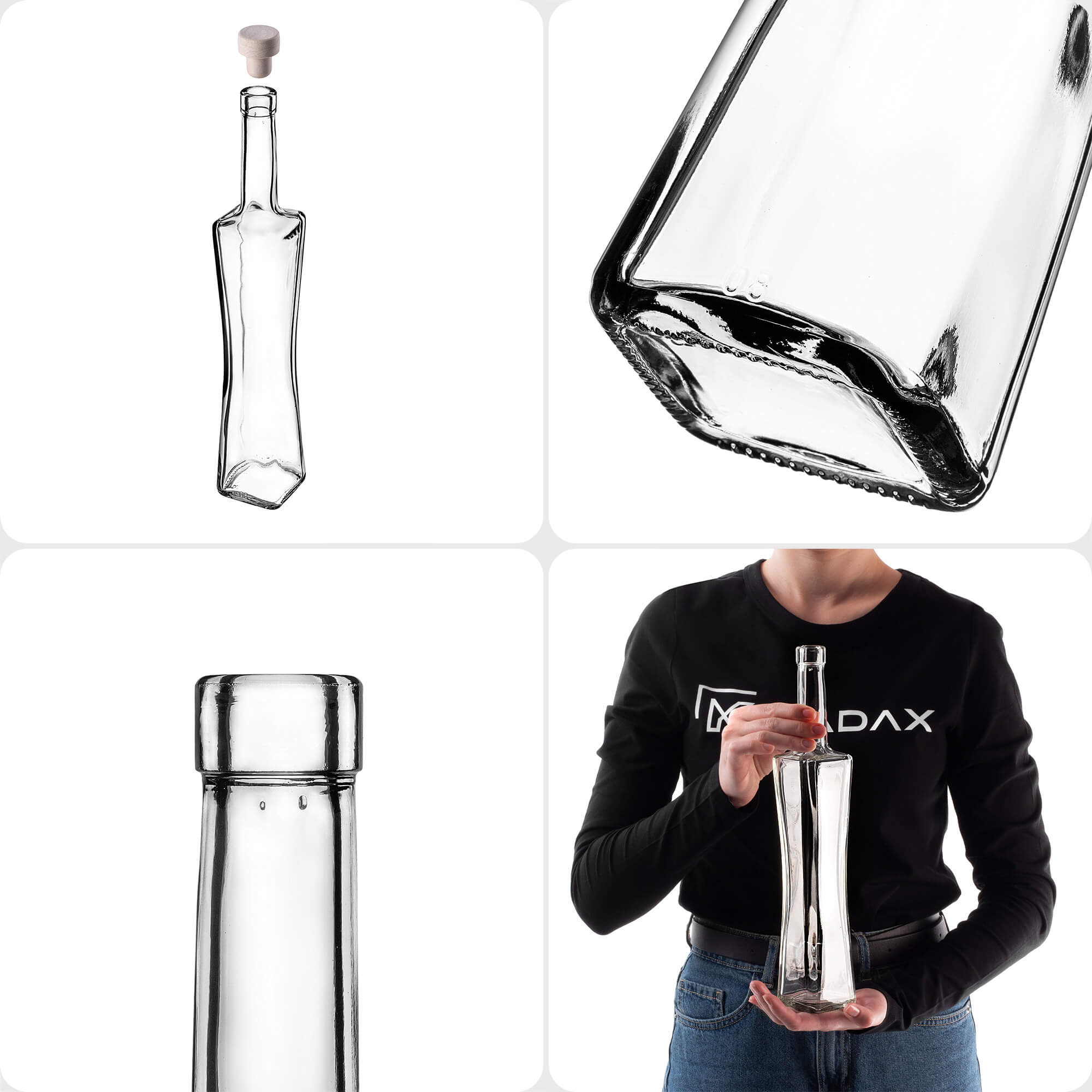 Butelka Quadra 500ml z korkiem syntetycznym 50 szt.