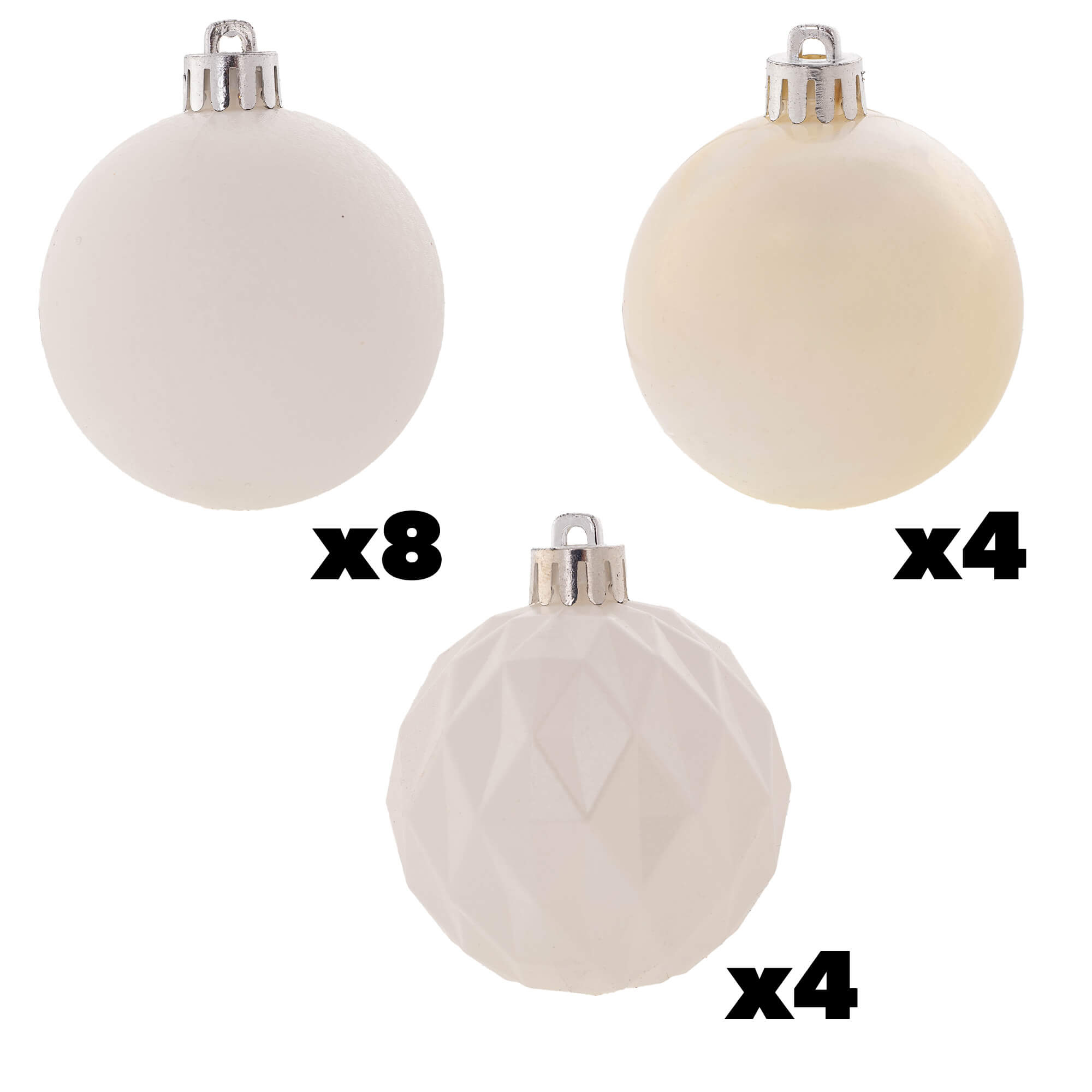Komplet bombek Pons 16szt 6cm biały