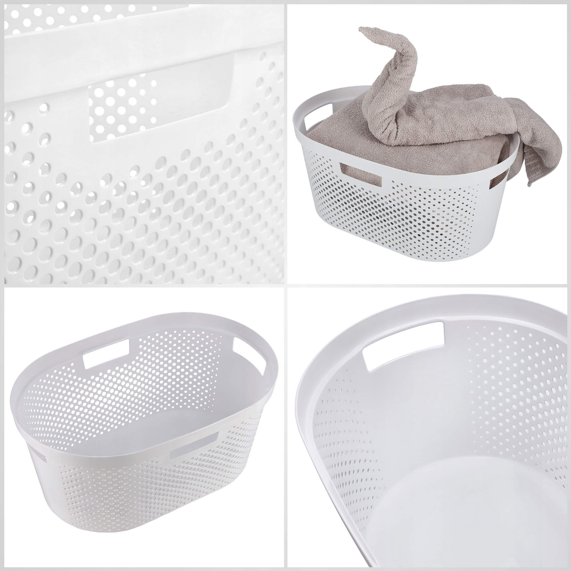 Kosz z pokrywą 60L + pojemnik 45L Curver Infinity biały