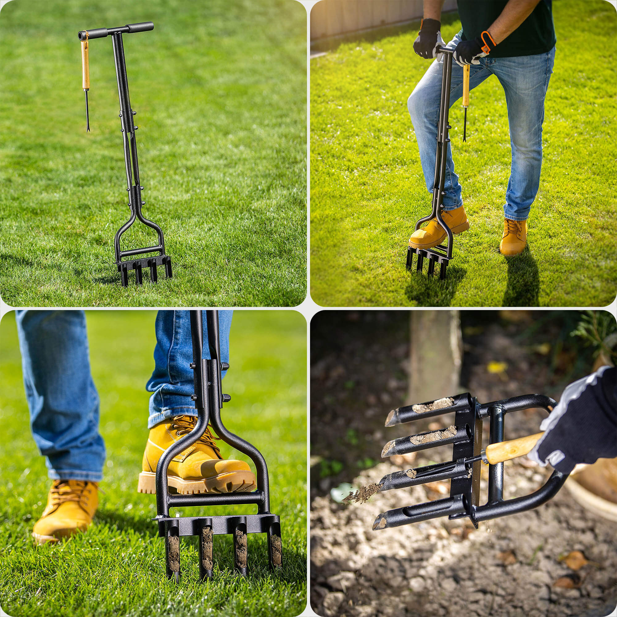Aerator ogrodowy rurkowy ręczny Arden 92 x 20 cm czarny