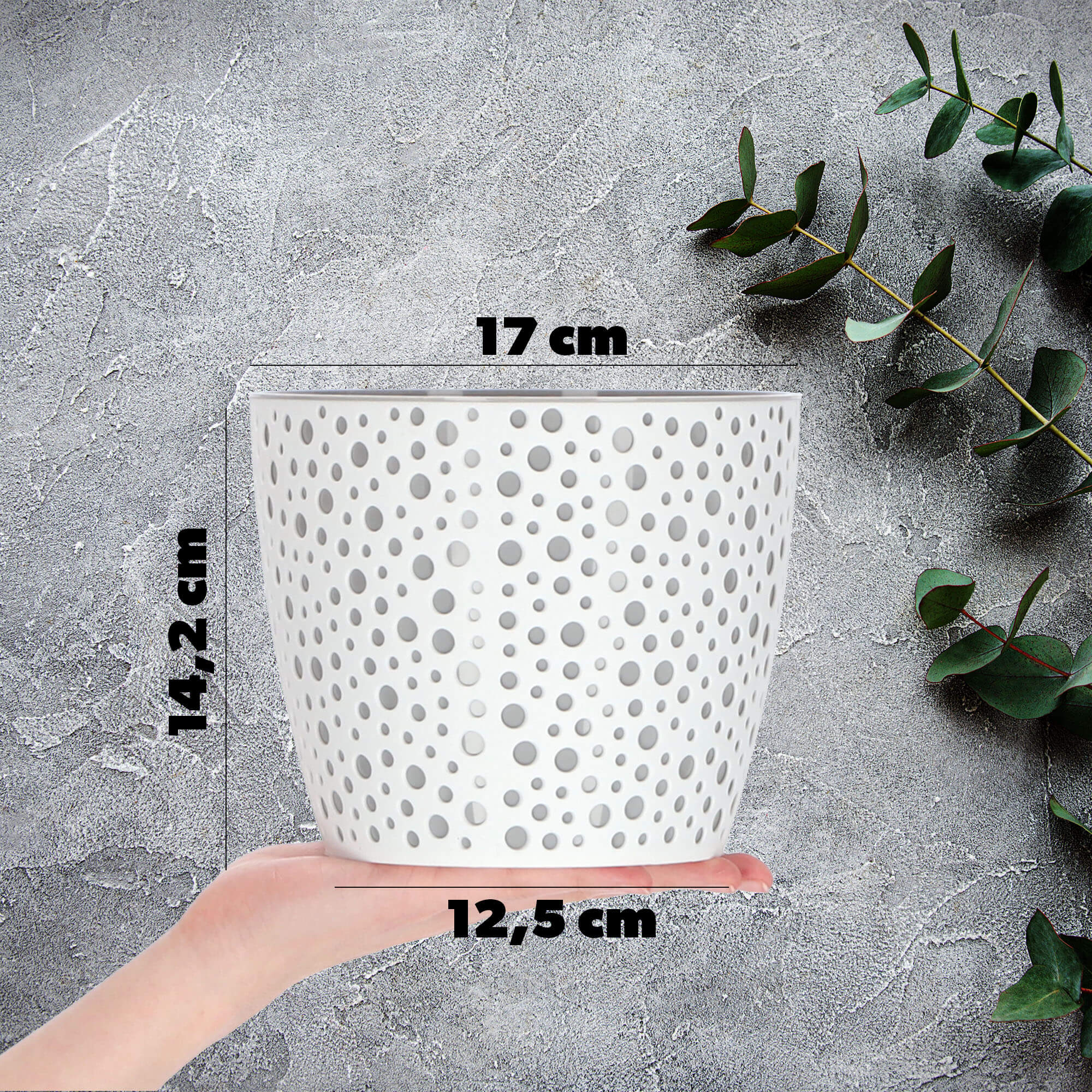 Doniczka na kwiaty Casini 17 cm, szara