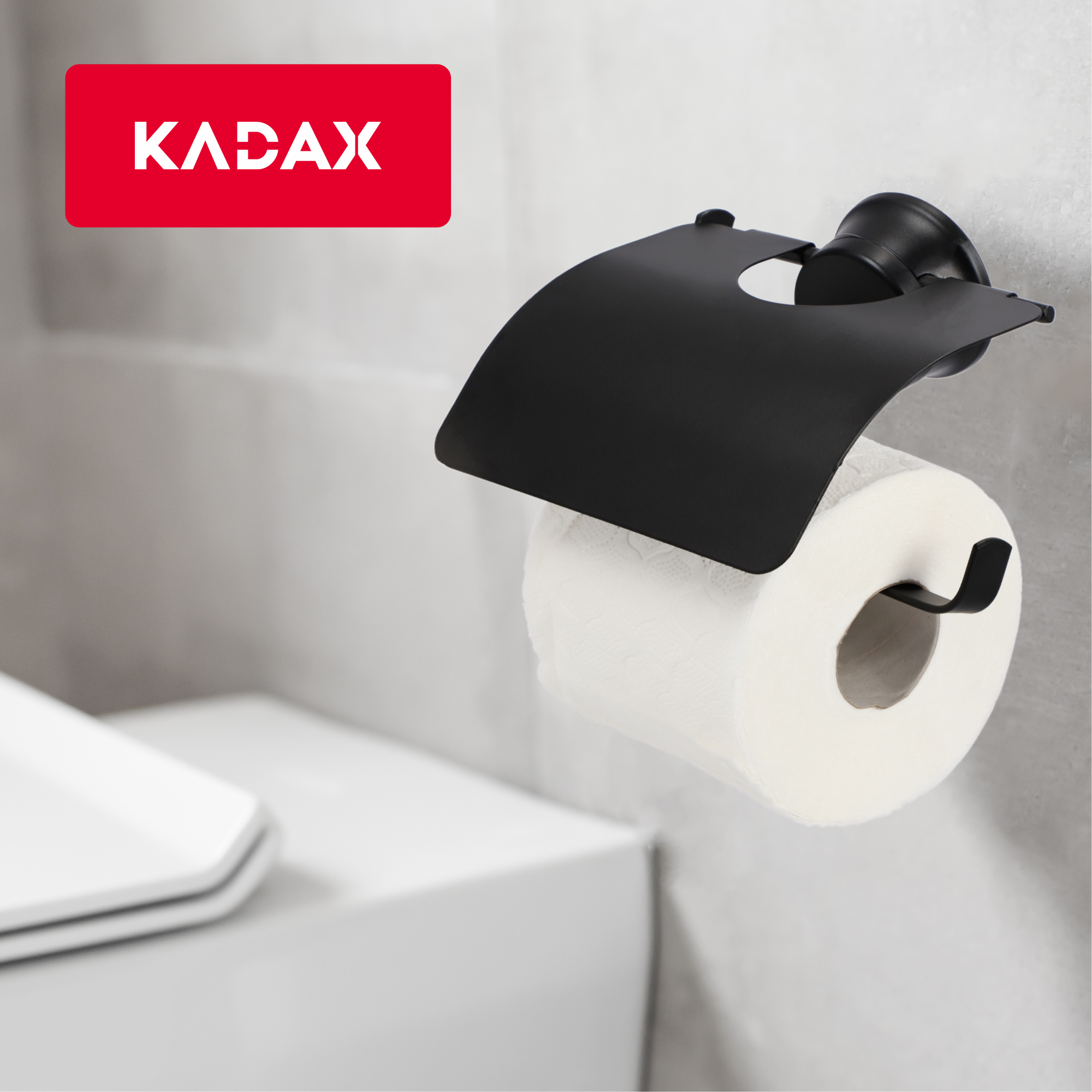 Stalowy uchwyt na papier toaletowy, czarny