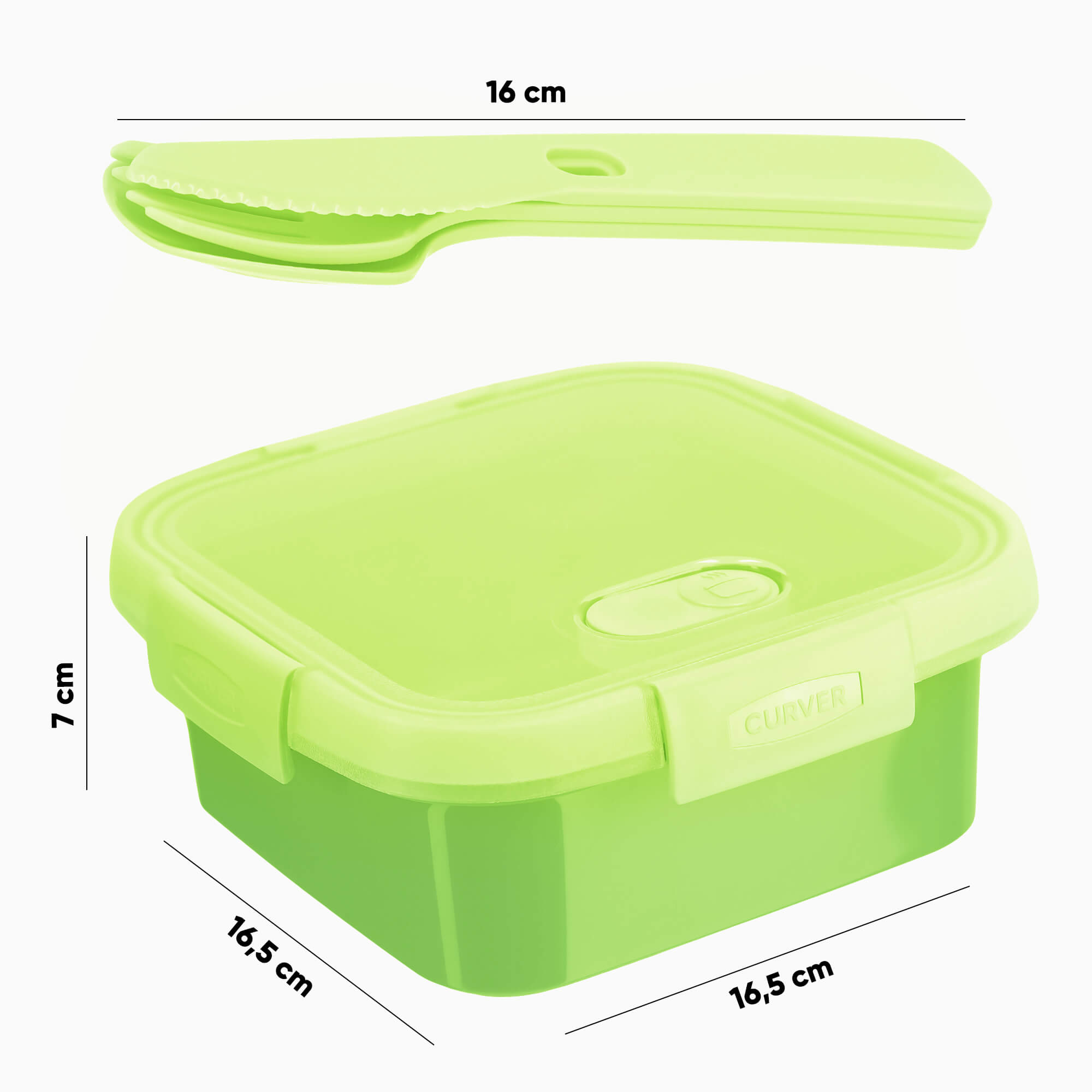 Pojemnik kwadratowy 0,9L Curver To Go Lunch, zielony