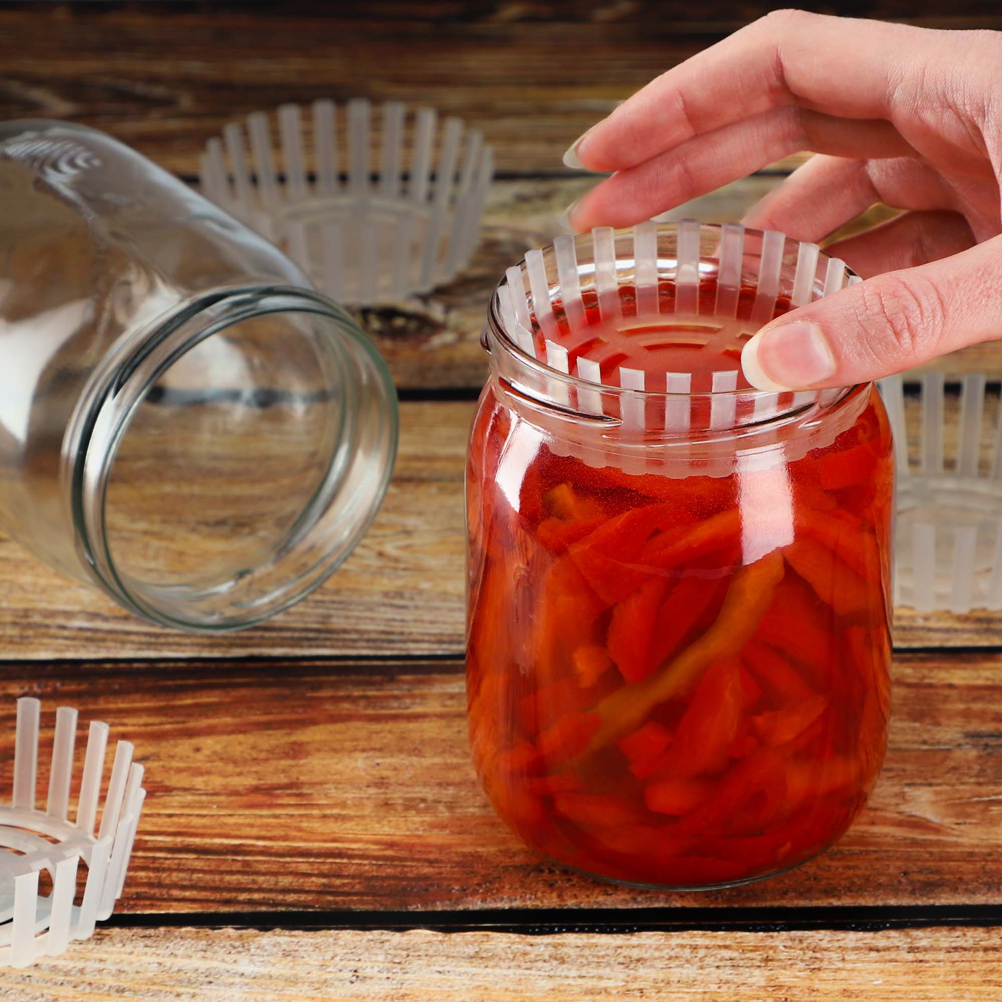 Dociski słoikowe Altedo szare fi 100mm, 20szt