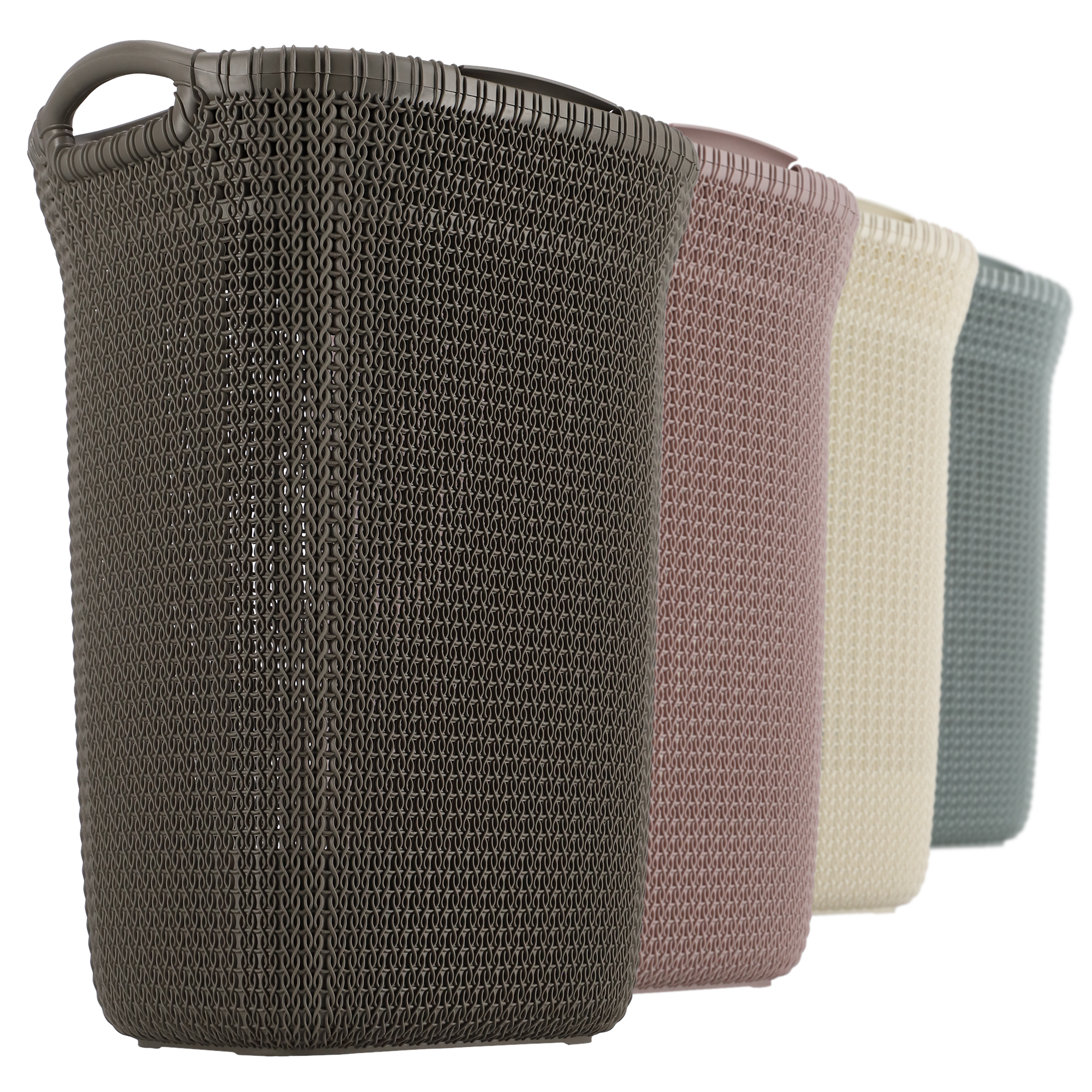 Kosz z pokrywą Curver Knit 57L brązowy