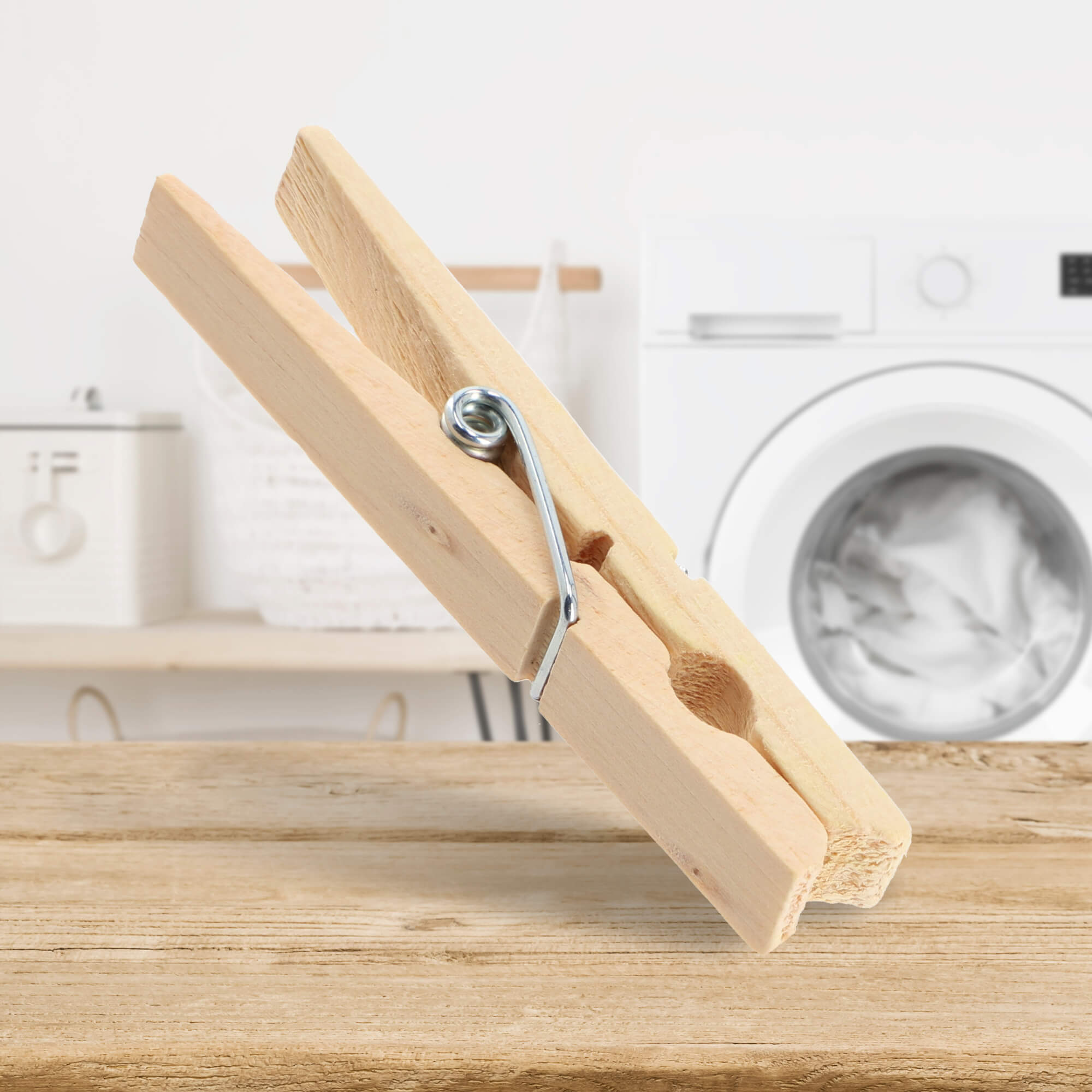 Drewniane klamerki do prania, brązowe, 10 szt.