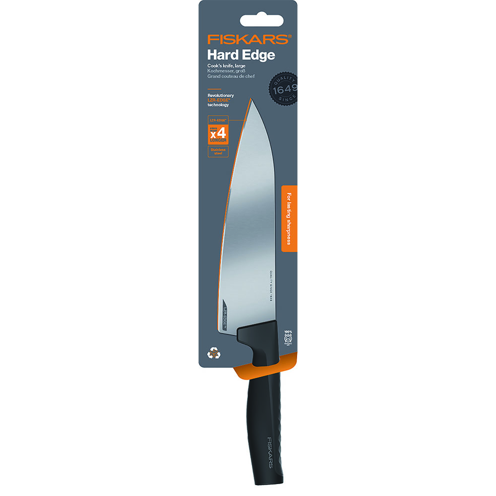 Fiskars 1051747 Hard Edge Nóż szefa kuchni, duży, 20 cm