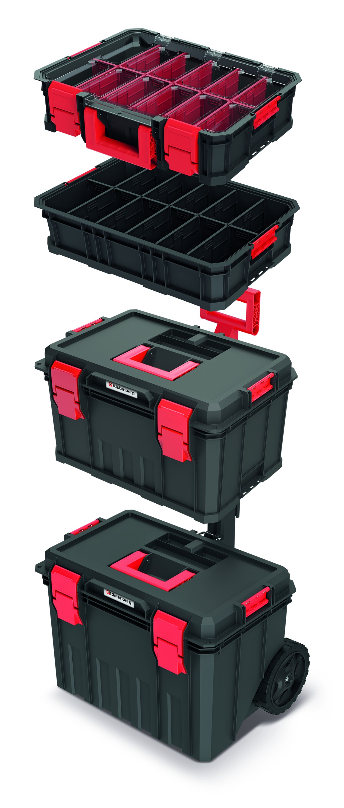 KISTENBERG Zestaw Skrzyń narzędziowych Modular Solution 4w1 B - KMSS553585B - czarny