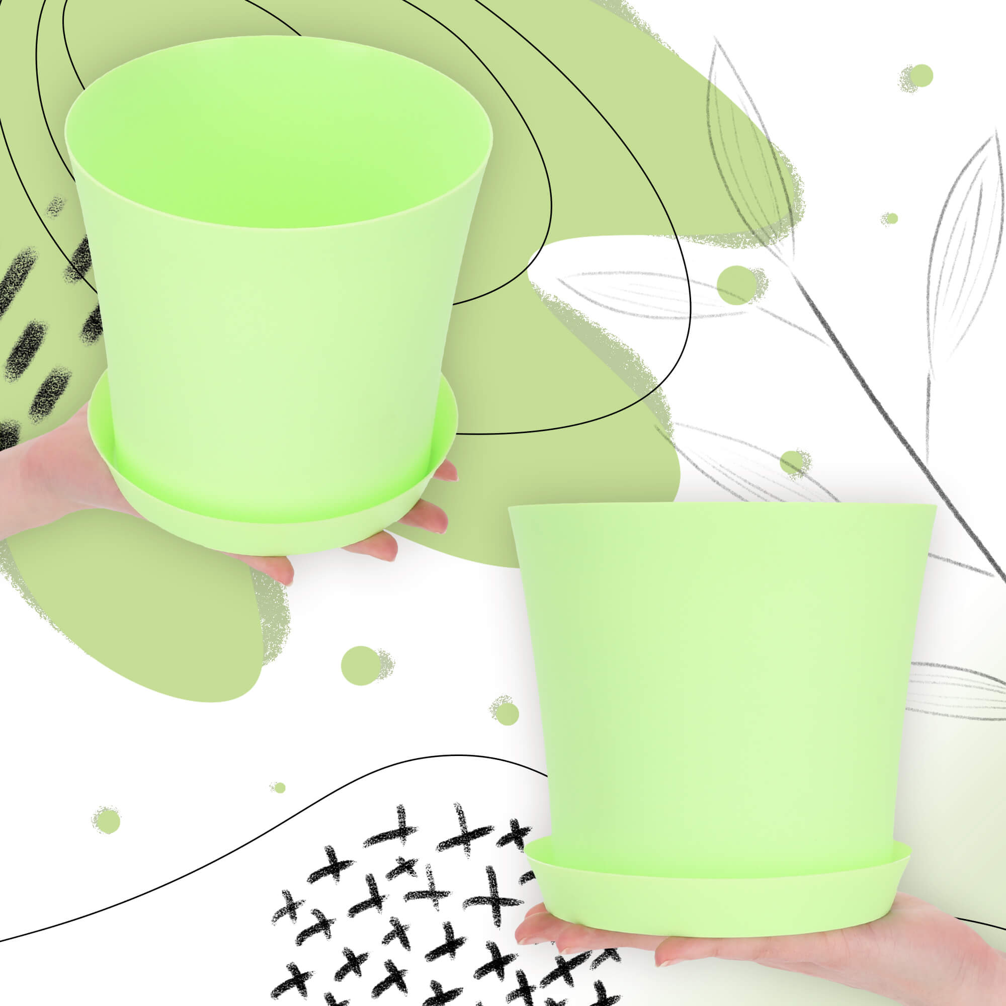 Doniczka na kwiaty Ersa 16 cm, pastelowa zieleń