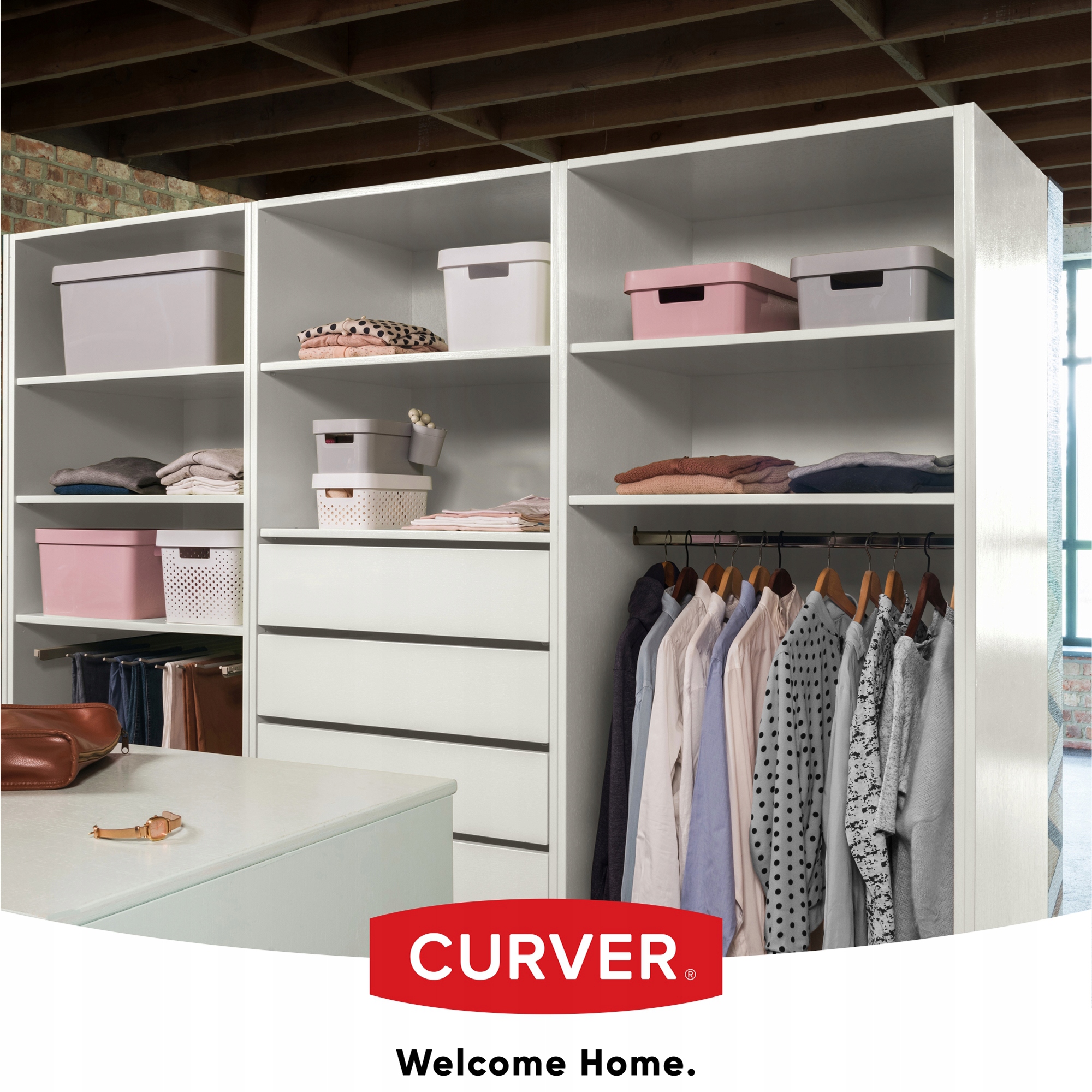 Pojemniki do przechowywania Curver Infinity 4.5+11+17L białe z pokrywką