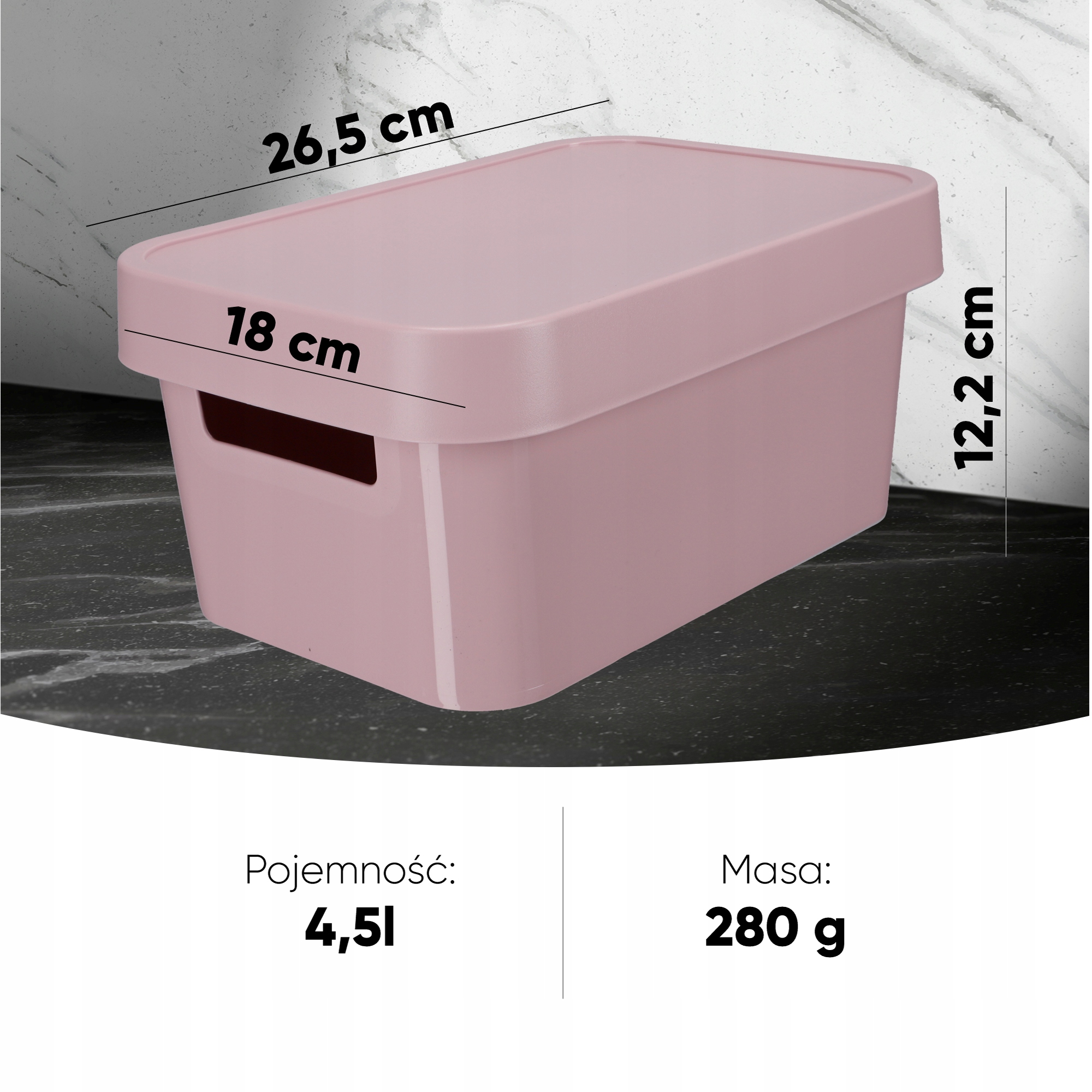 Pojemniki do przechowywania Curver Infinity 4.5+11+17L różowe z pokrywą