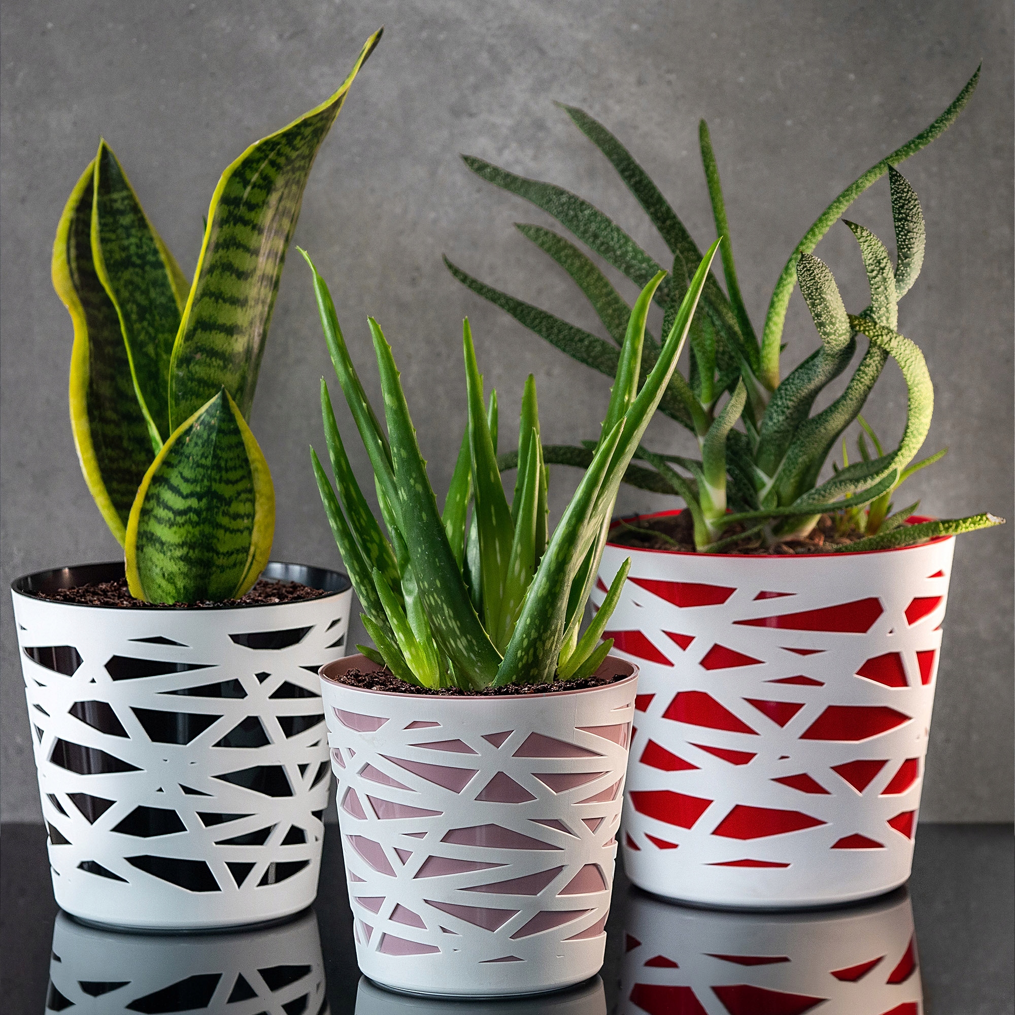 Doniczka z wkładem Rusio 17 cm, różowa