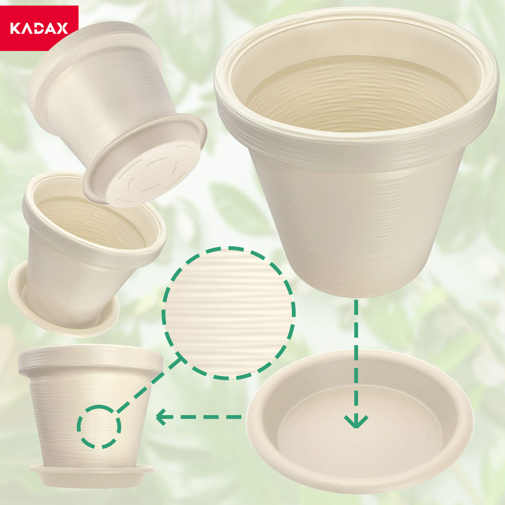 Donica z podstawką Cieza 55 cm, kremowa