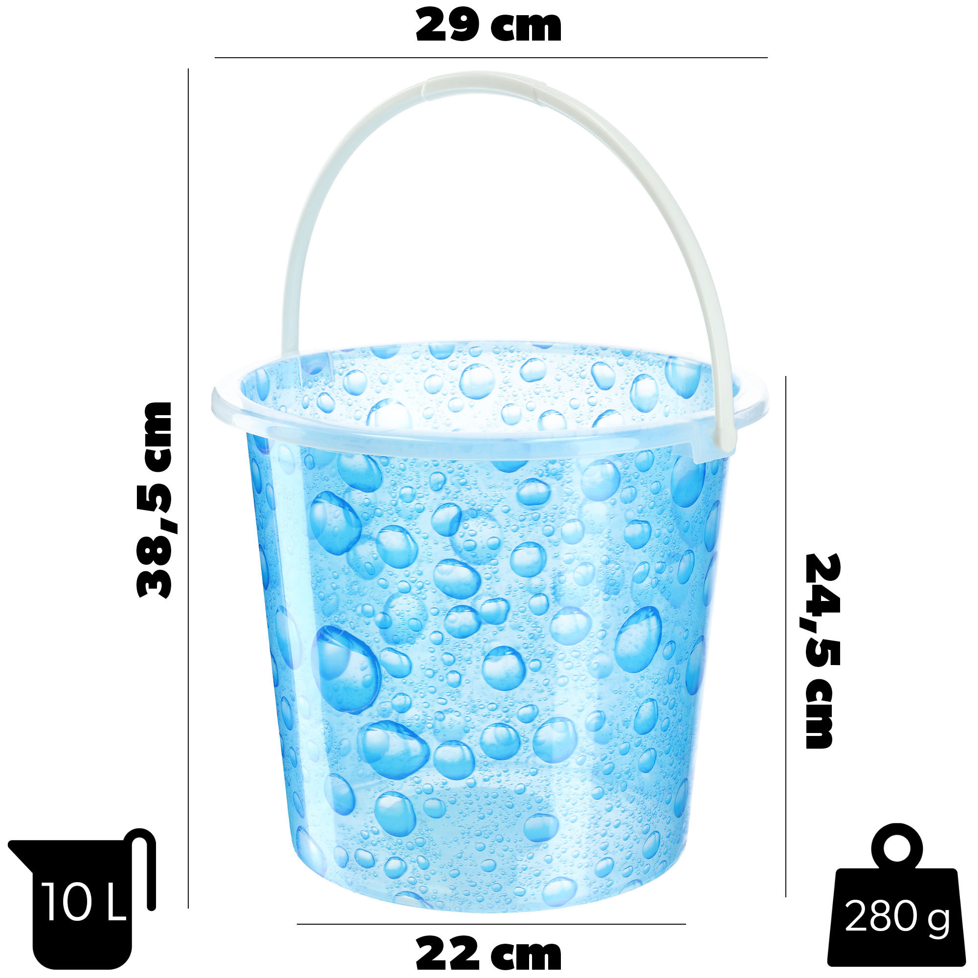 Wiadro plastikowe Ars 10L krople