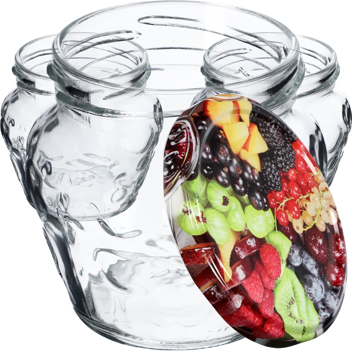 Słoiki Kemi 200ml 20szt 66mm + wieczka "Owoce"