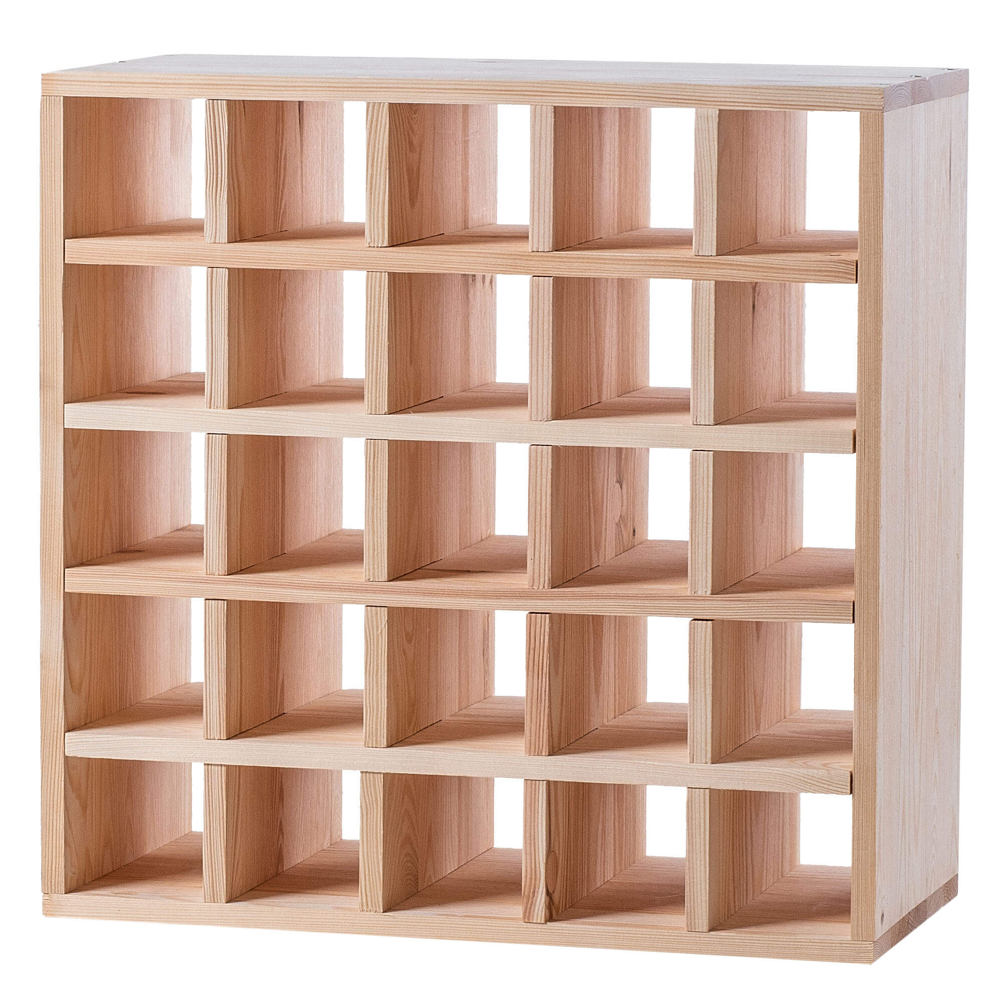 Regał na wino Loreo szachownica drewniany jasny brąz