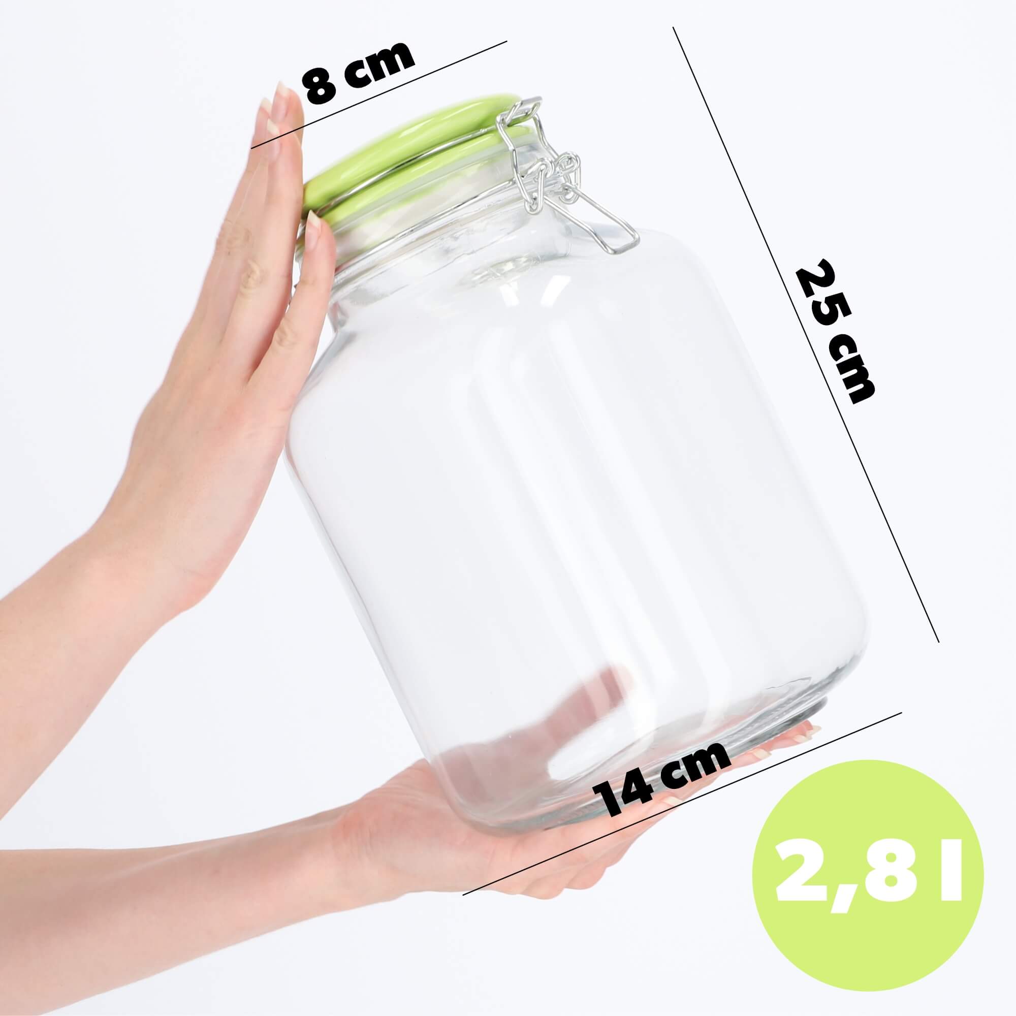 Słoik hermetyczny z ceramiczną pokrywą 2.8L zielony