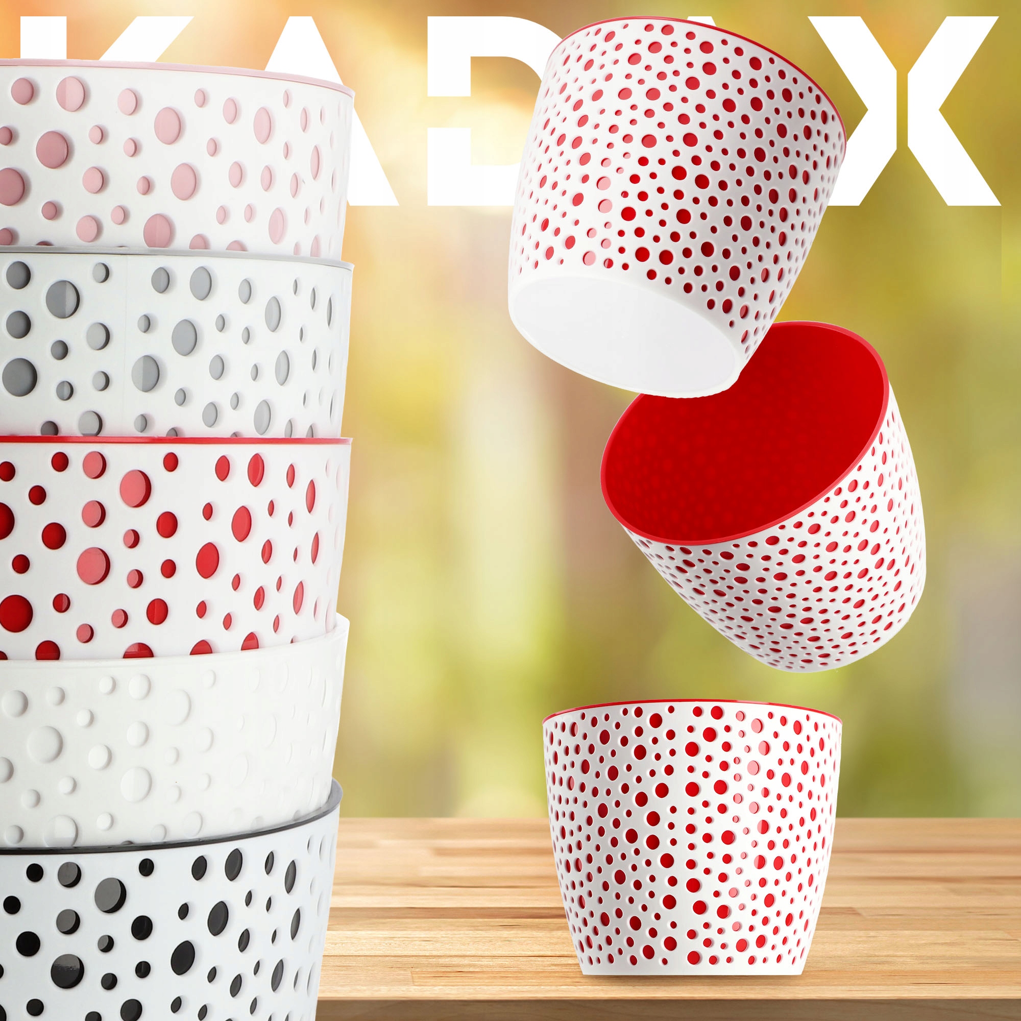 Doniczka na kwiaty Casini 11 cm, czerwona