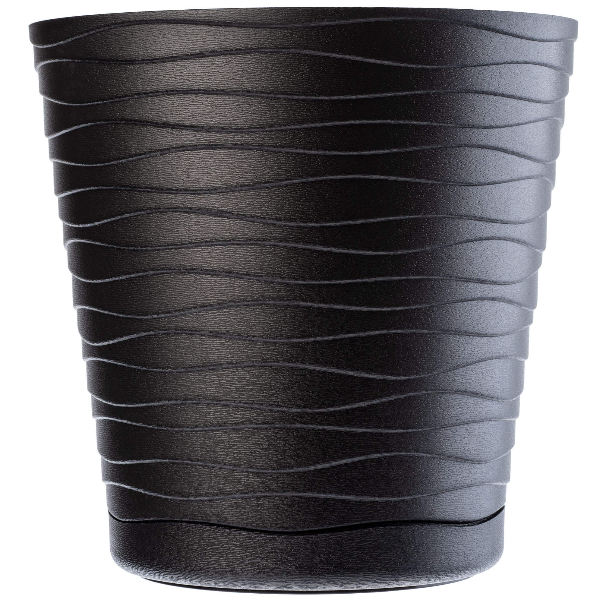 Doniczka z podstawką Greve 17 cm, czarna