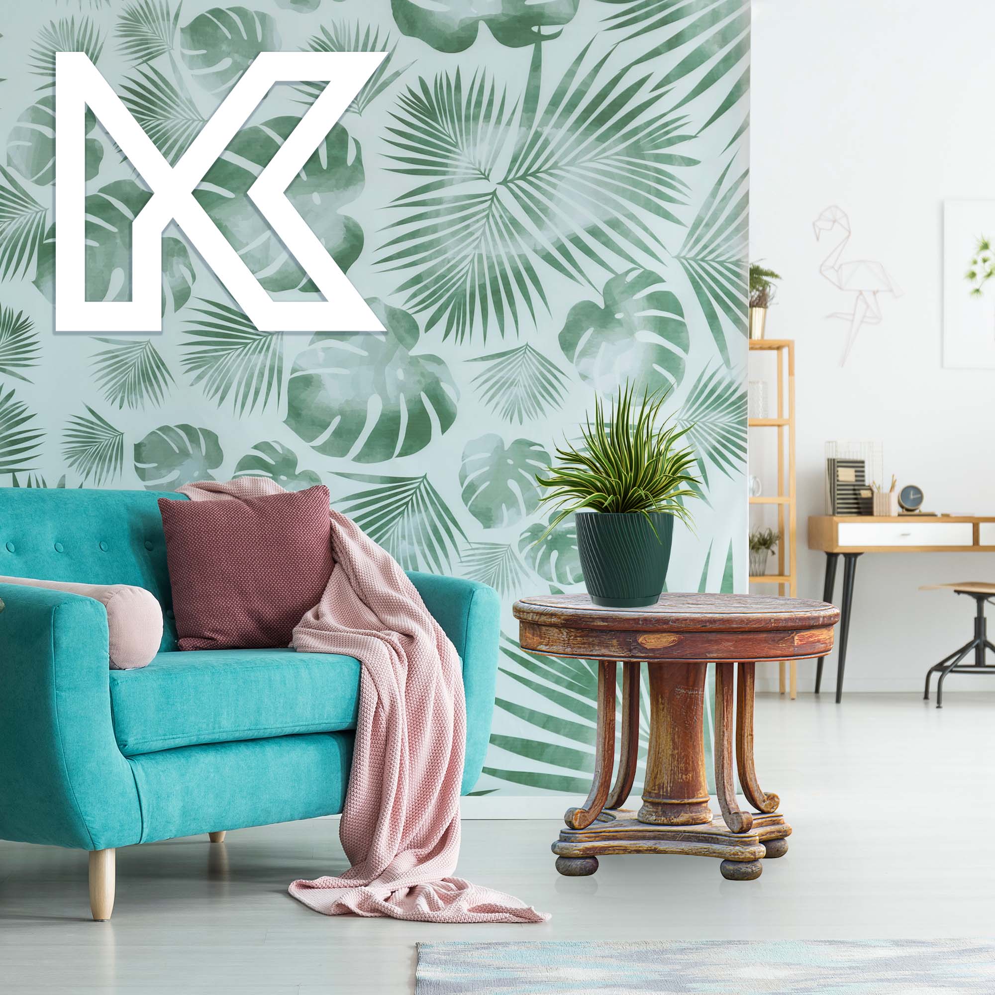 Doniczka z podstawką Tubas 19 cm, zielona