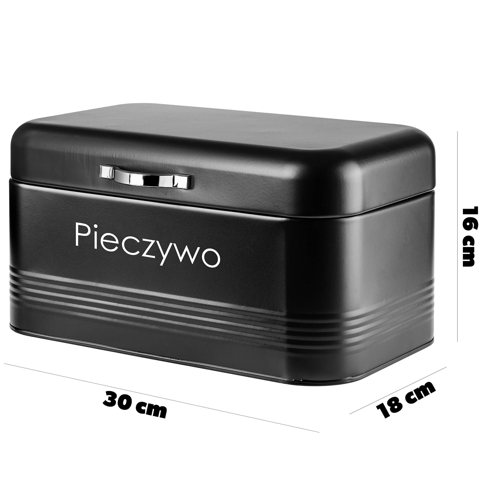 Stalowy pojemnik na pieczywo i chleb Tufo, czarny