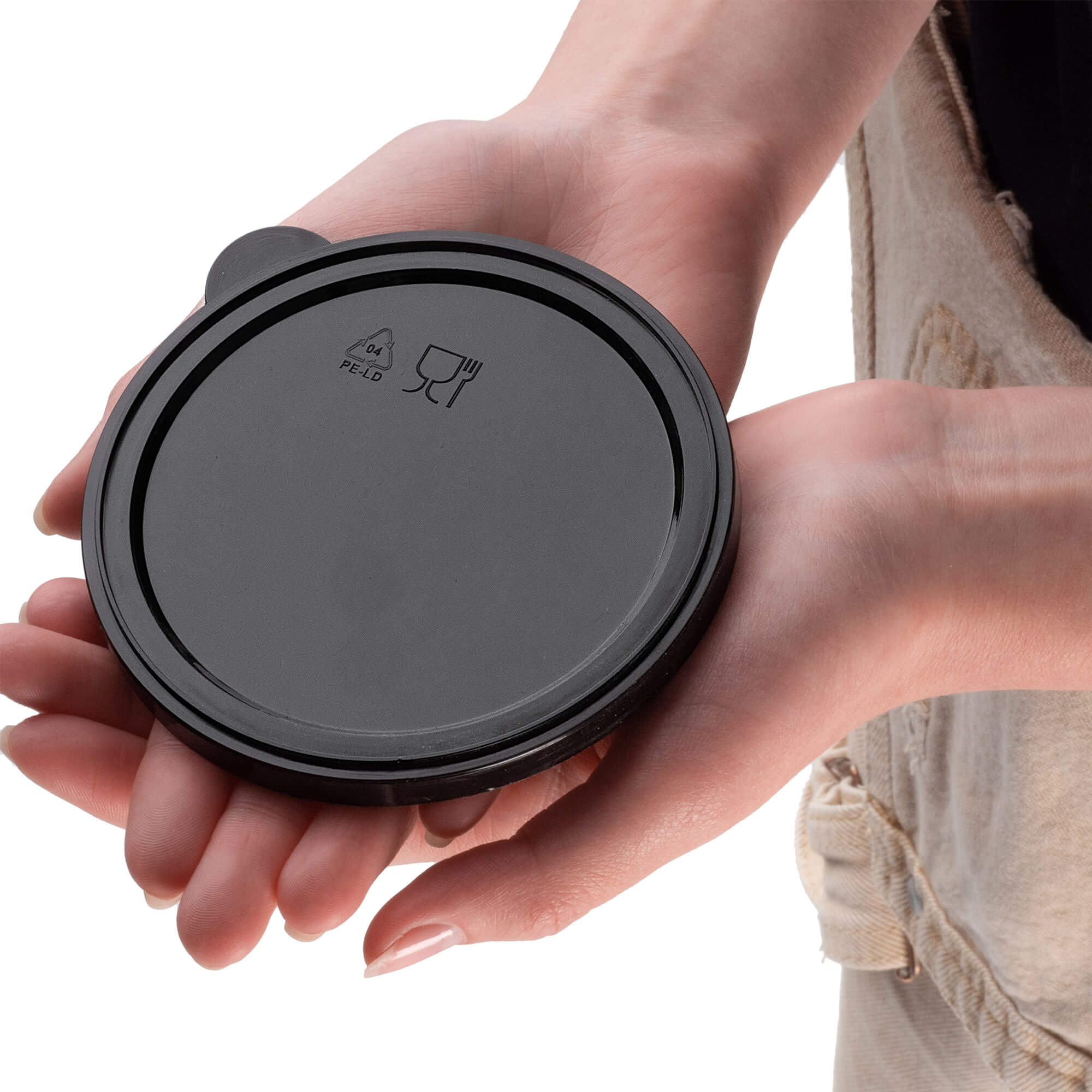 Zestaw pokrywek na puszki Oizon 100mm czarny 6 szt.