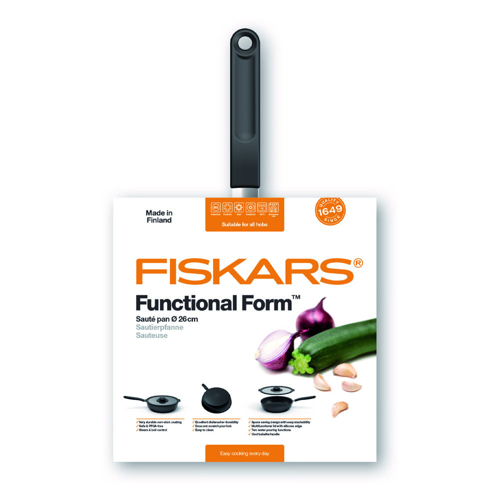 Fiskars 1026575 FF Patelnia szefa kuchni 26 cm z pokrywką