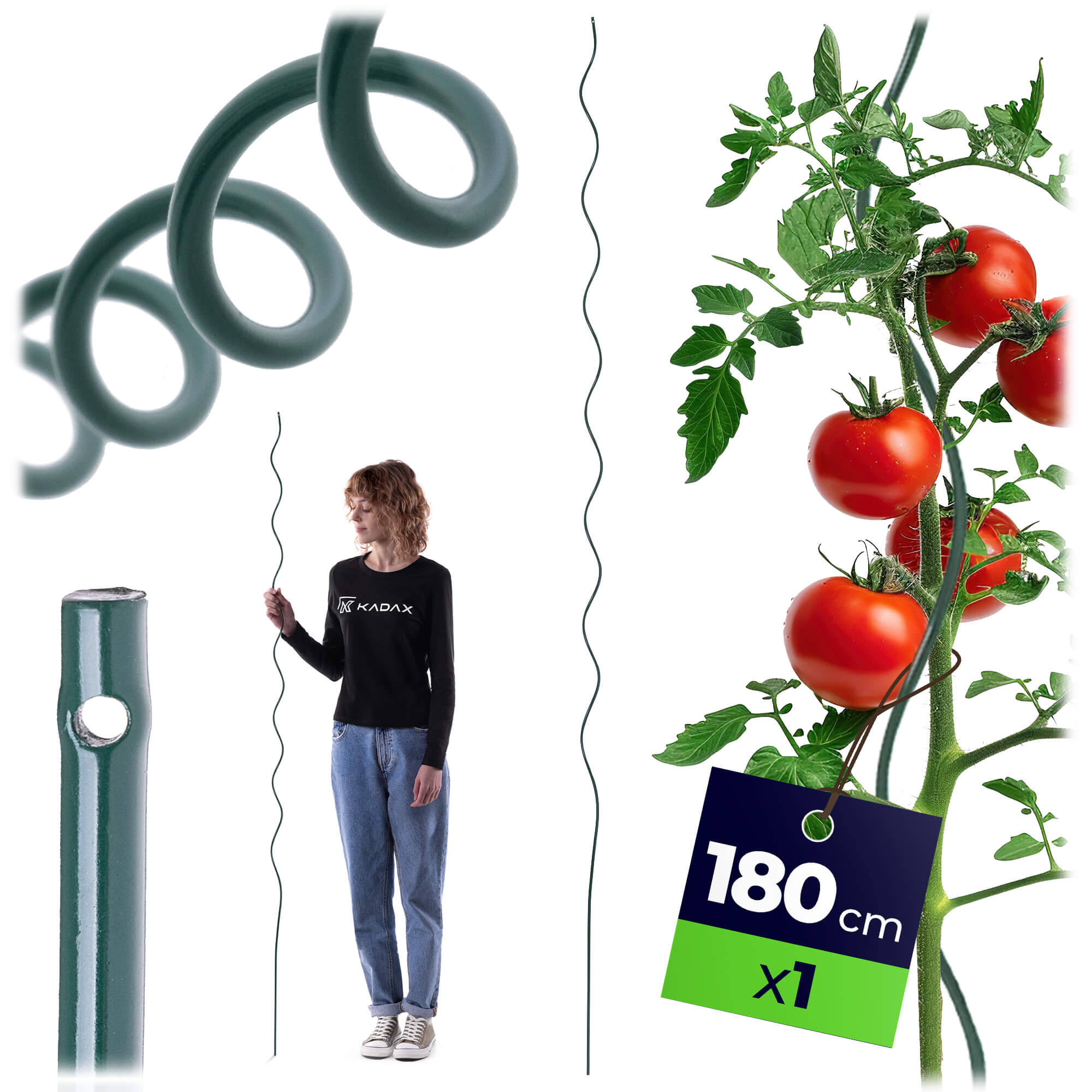 Tyczka spiralna do roślin Langeot 180 cm stal + PE 1 szt.