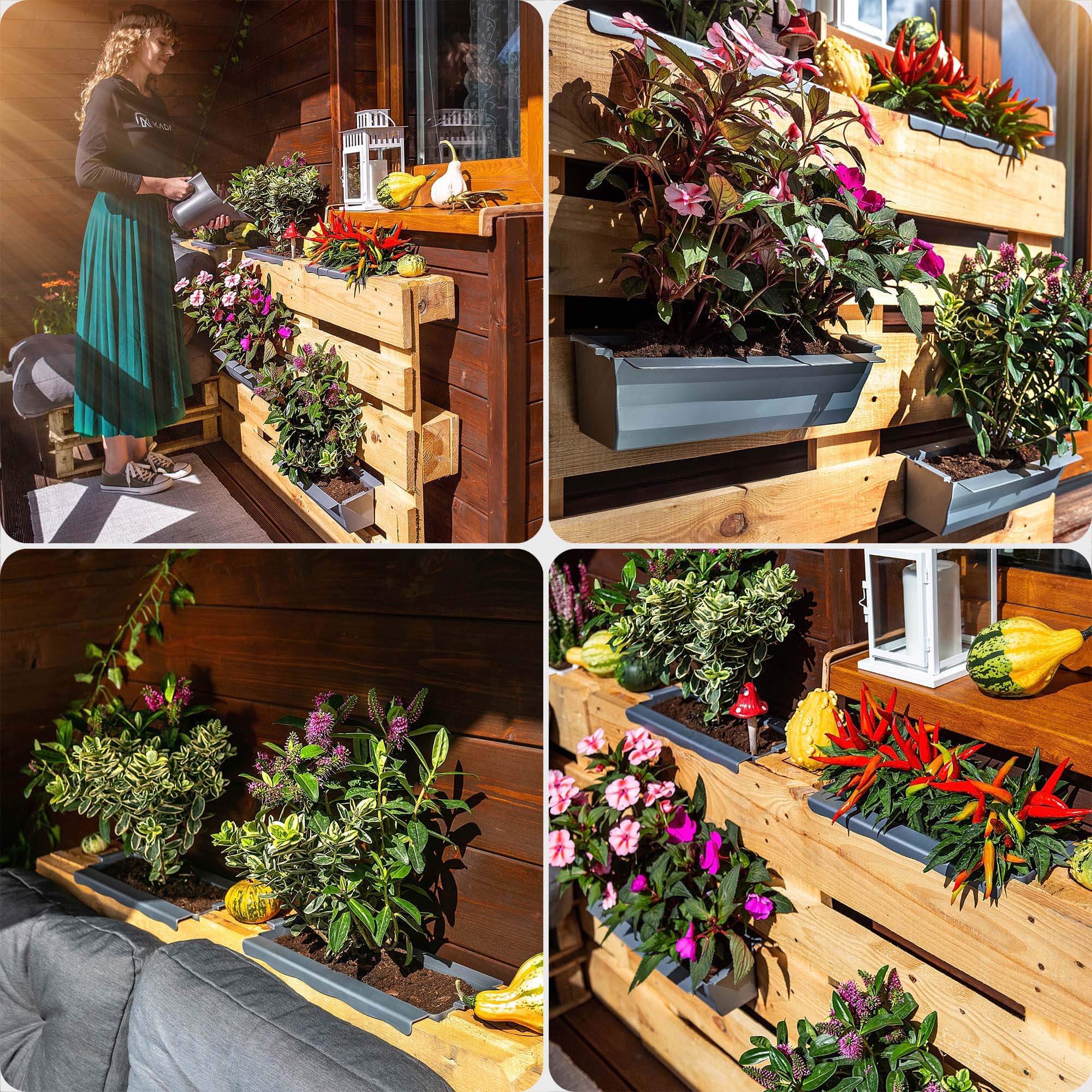 Doniczka do europalet Veere 40.5 cm srebrna 10 szt.