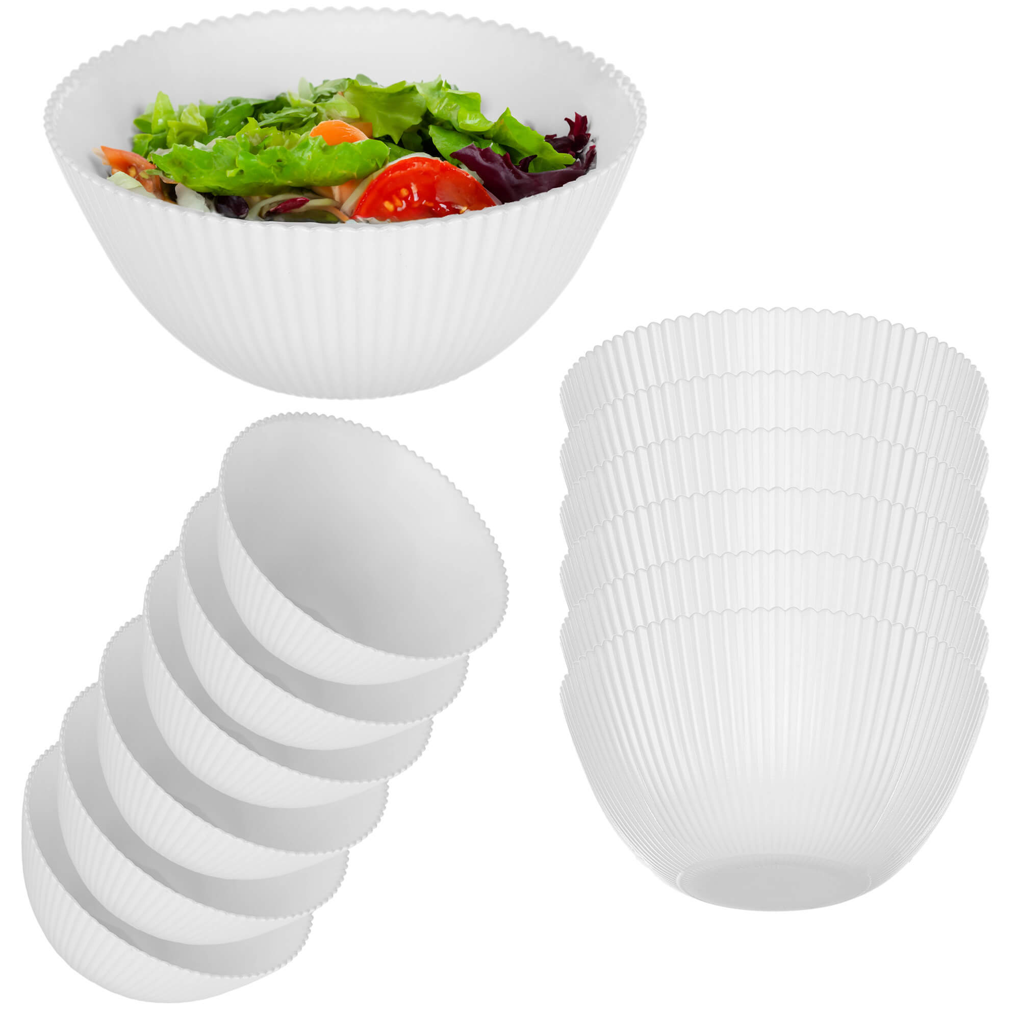 Salaterka szklana Regno 15.2 cm biała 6 szt.