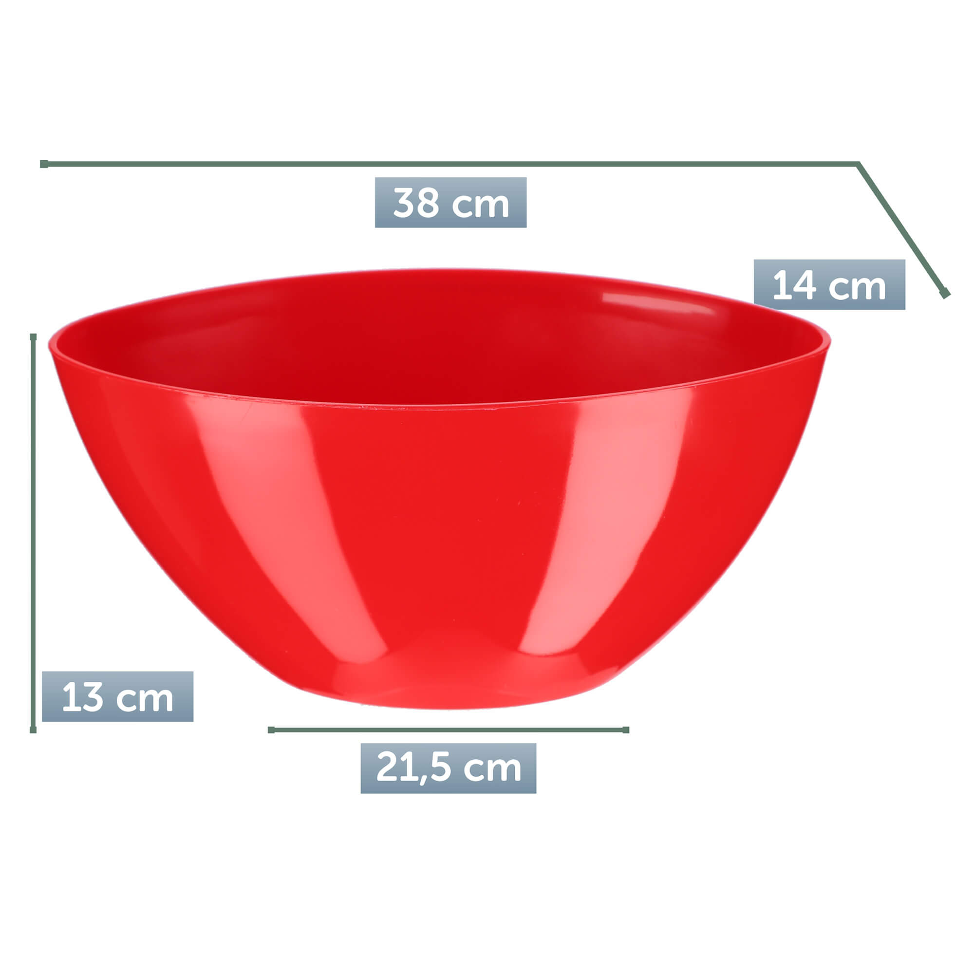 Doniczka na kwiaty owalna Ptuj 38 cm, czerwona