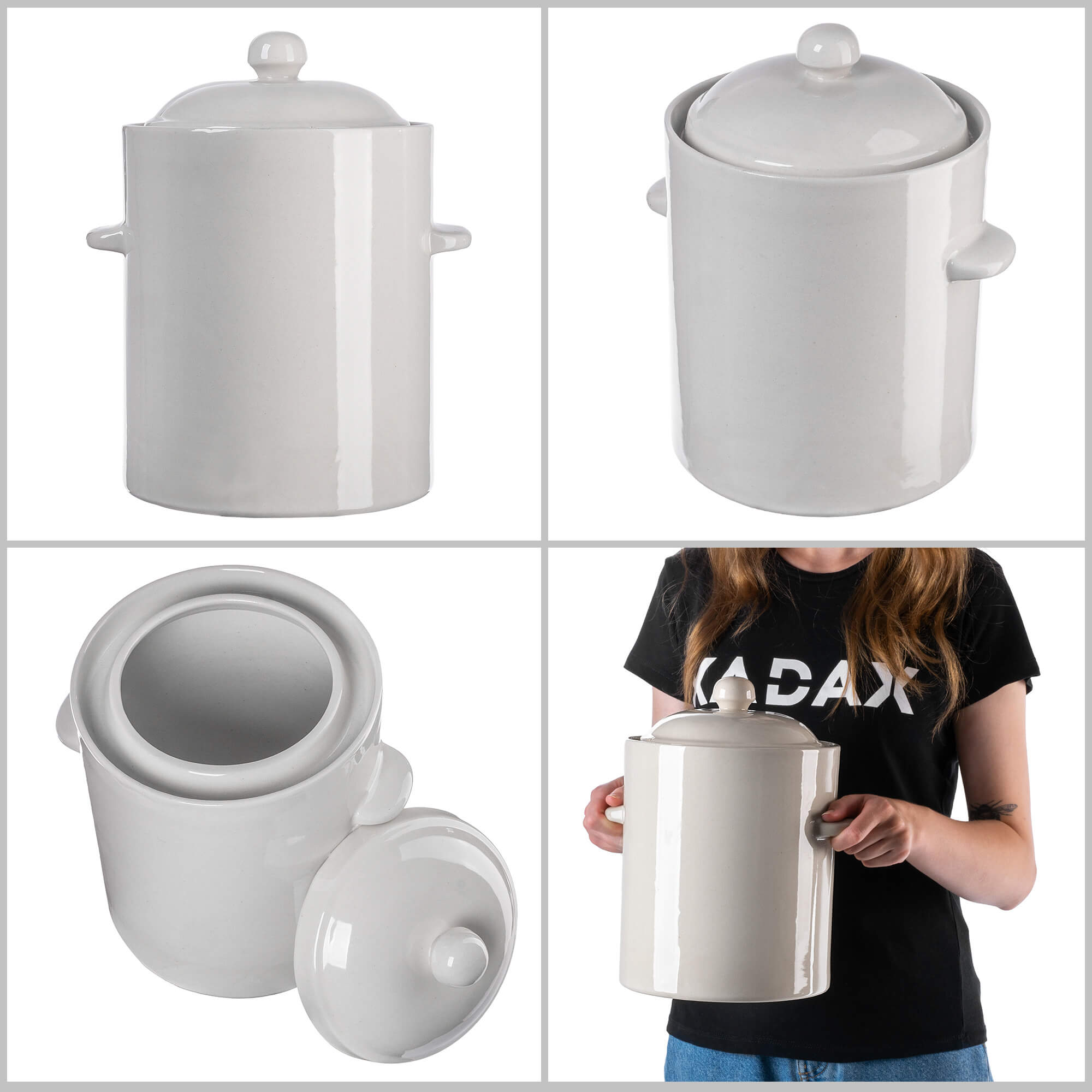 Garnek hermetyczny kamionkowy Athena 2.5L z pokrywką kremowy