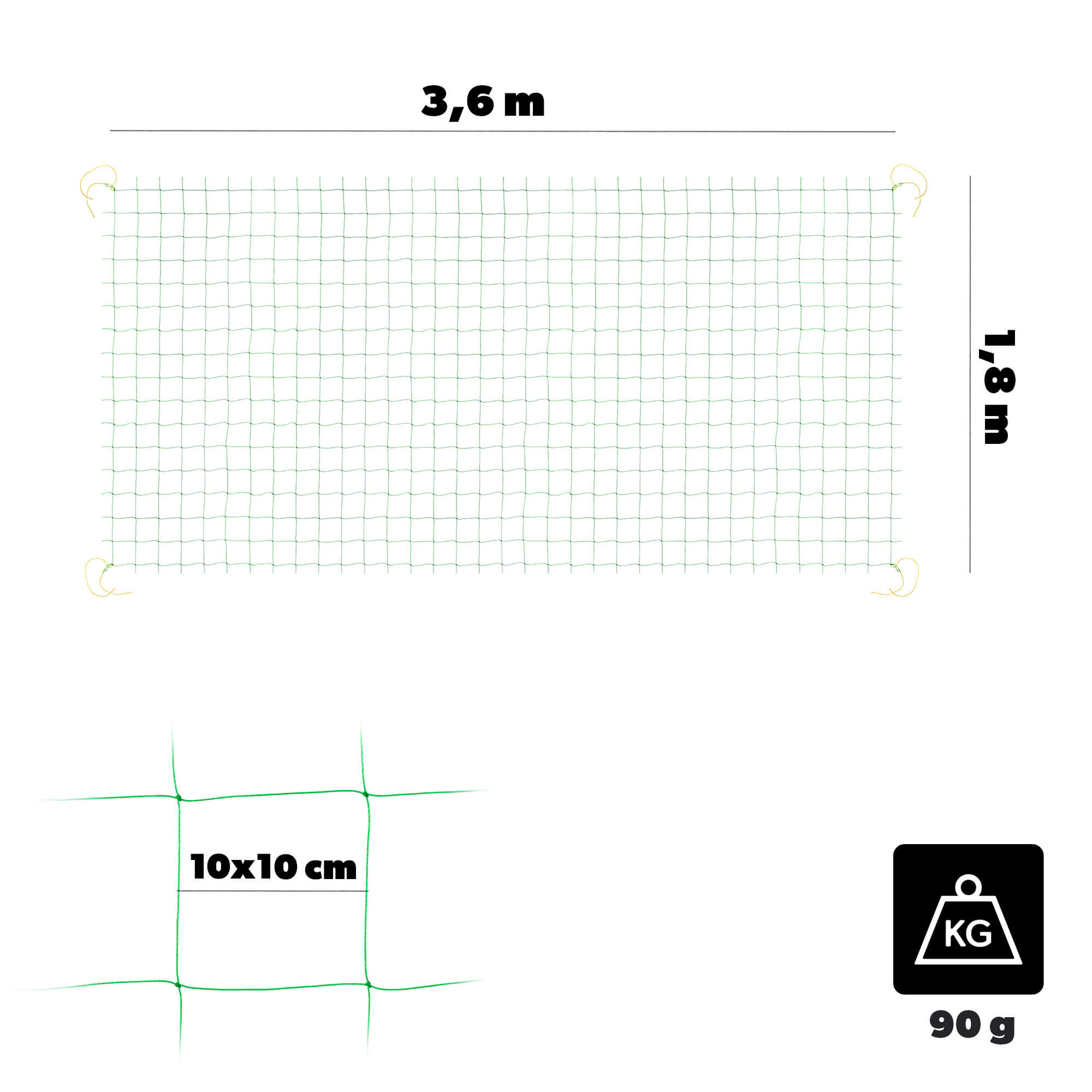 Siatka ogrodowa do roślin pnących Loudun 1.8 x 3.6 m zielona