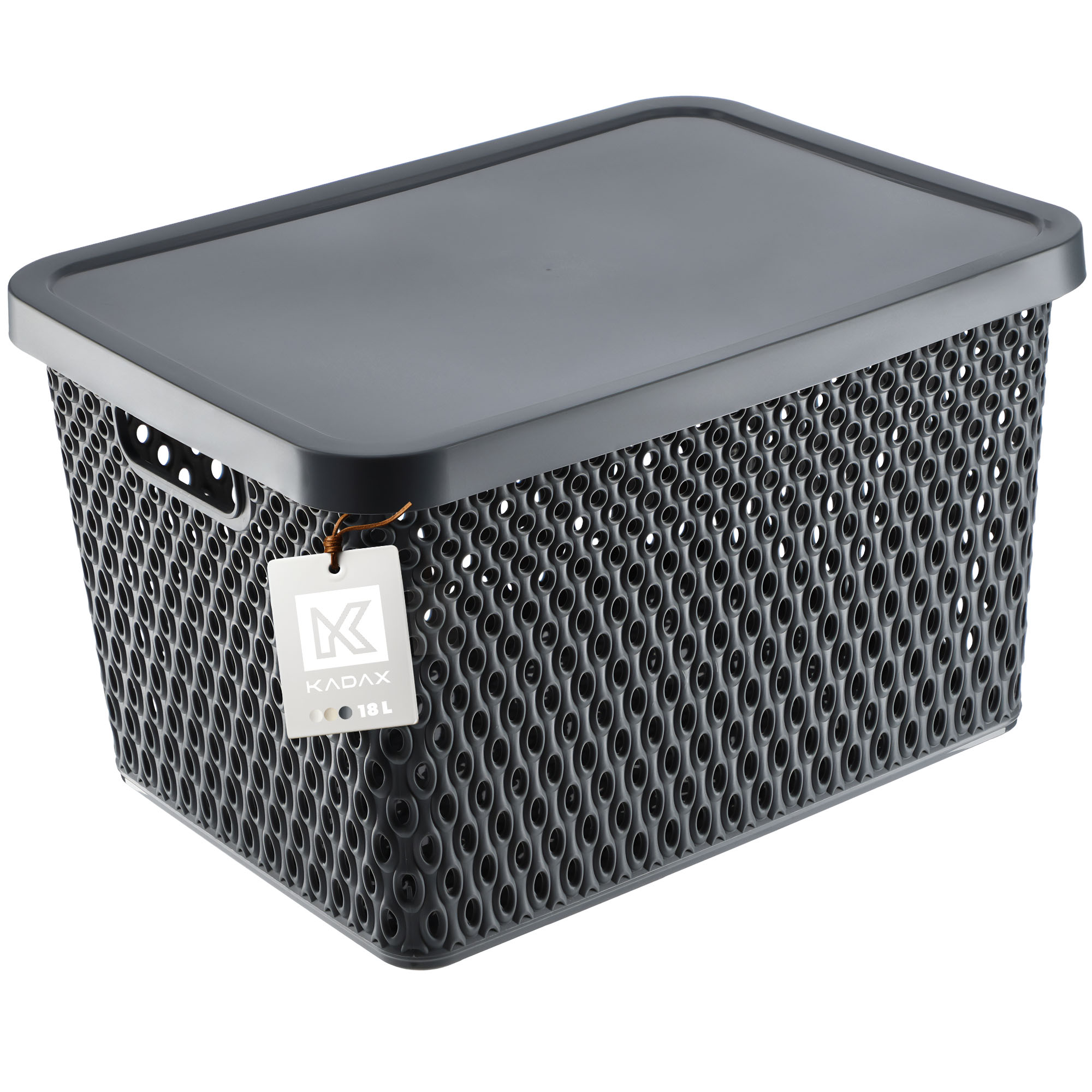 Koszyk z pokrywą do przechowywania Pau 18L szary