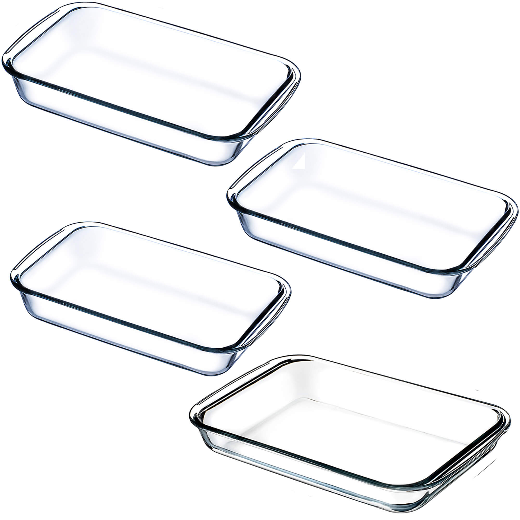 Zestaw prostokątnych naczyń żaroodpornych Crest 1L + 1.5L + 2.2L + 3L