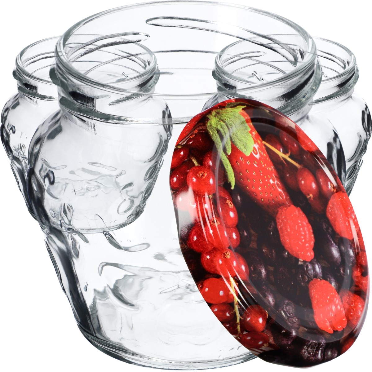 Słoiki Kemi 200ml 20szt 66mm + wieczka "Jagody"