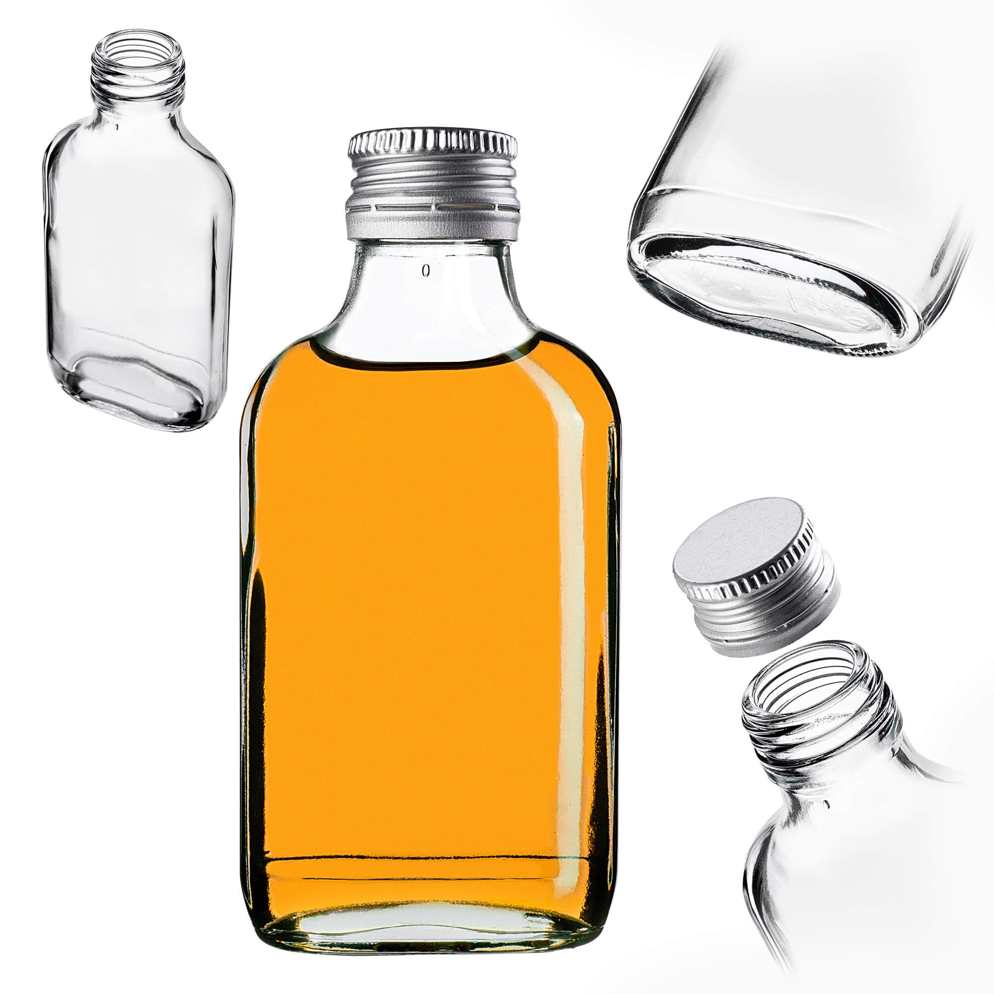 Butelka piersiówka Viane 100ml z srebrną zakrętką 1 szt.