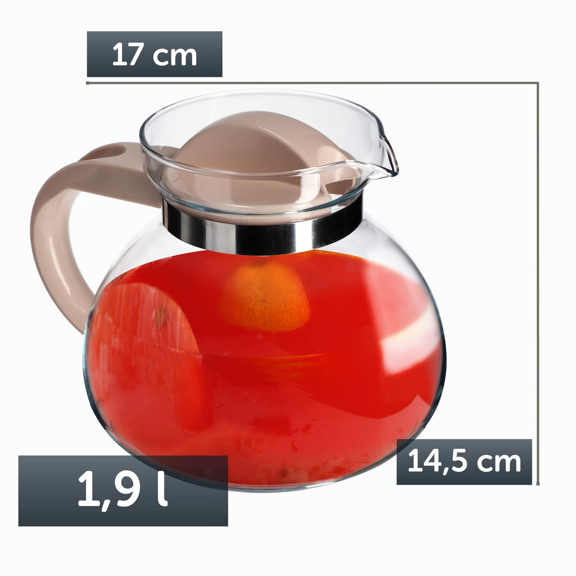 Dzbanek do herbaty z pokrywką 1,9L różowy