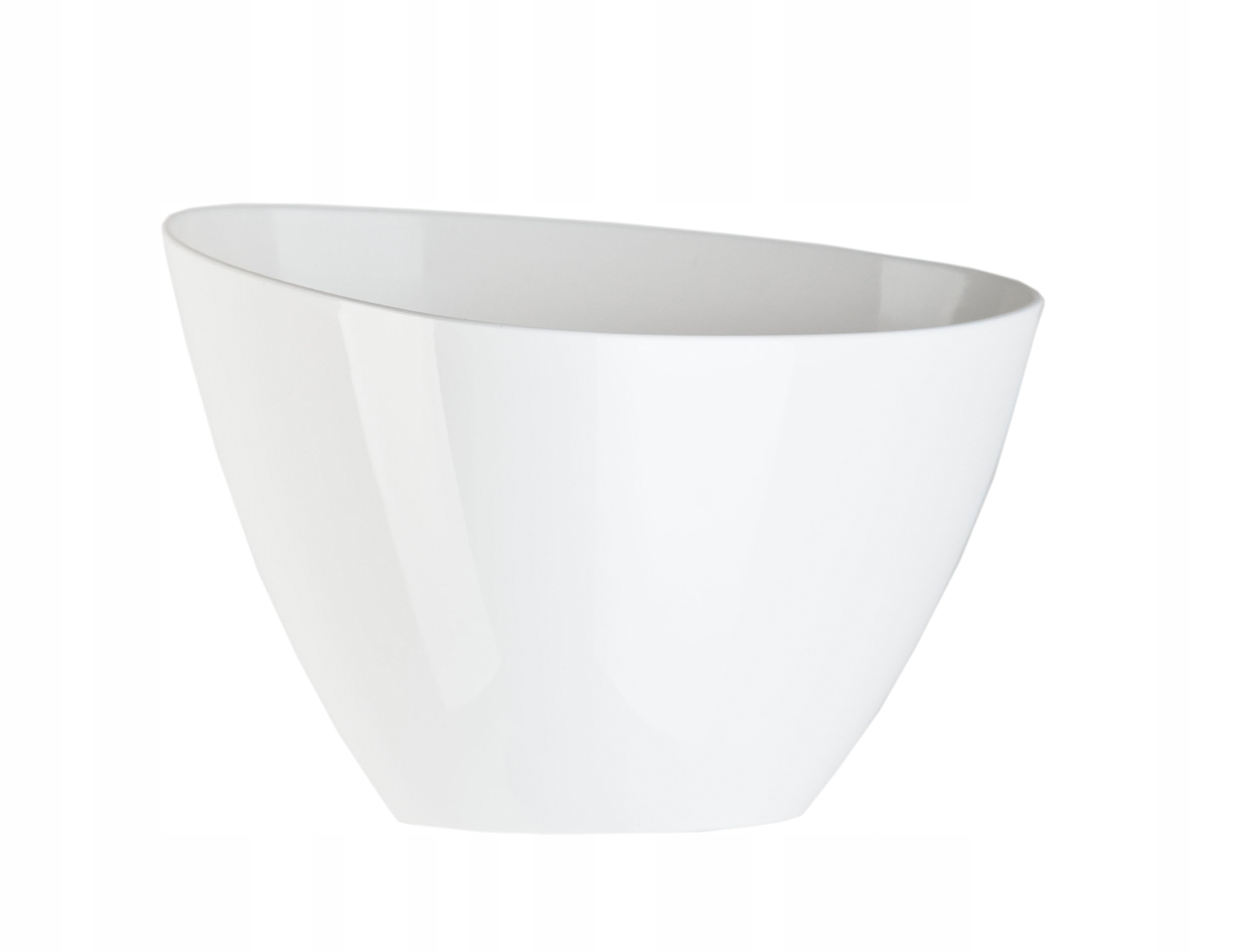 Doniczka trójkątna z podstawką 23 x 16 cm, biała