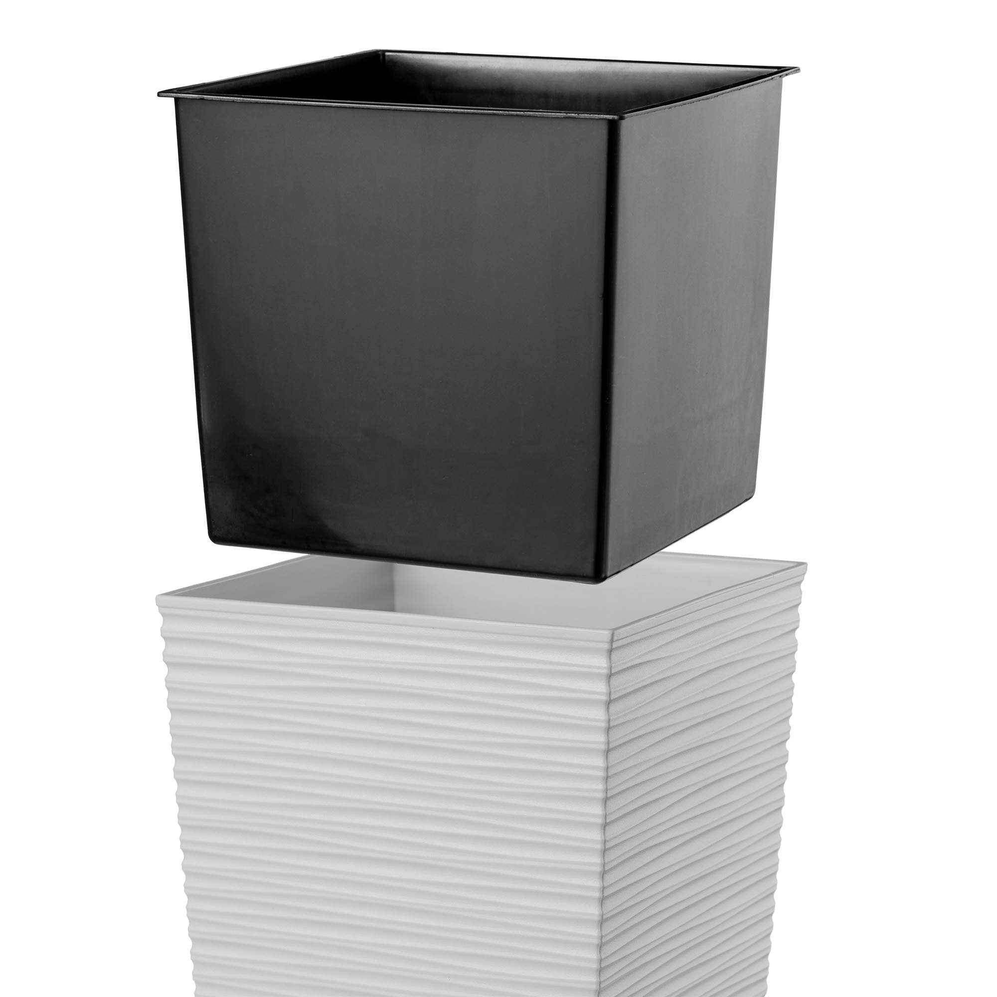 Donica na kwiaty z wkładem Tuluza dłuto 30 cm, biała