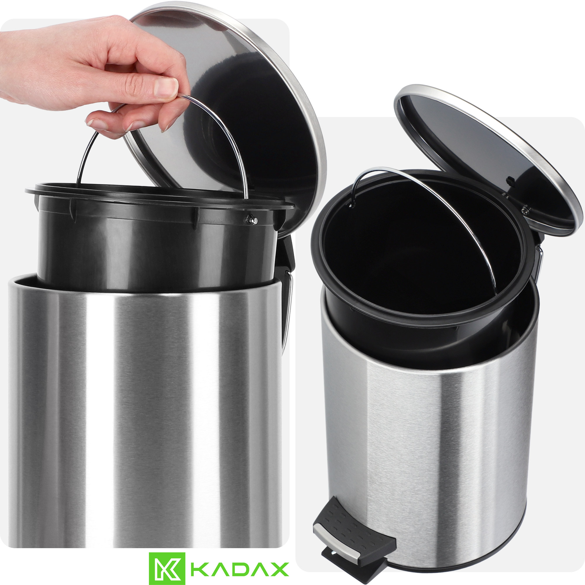 Kosz łazienkowy Linter stalowy, 3L