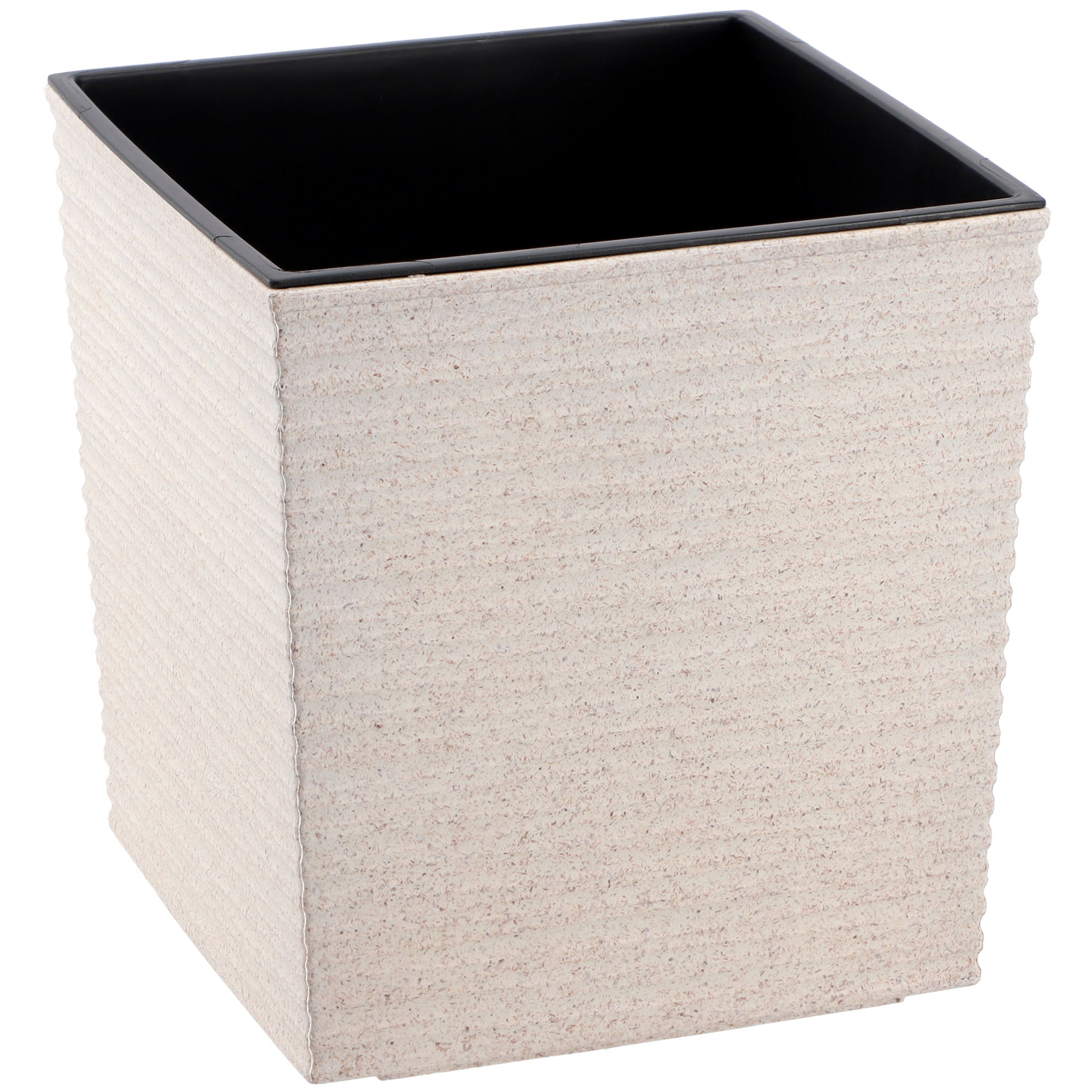 Donica na kwiaty z wkładem dłuto 19 cm, biała