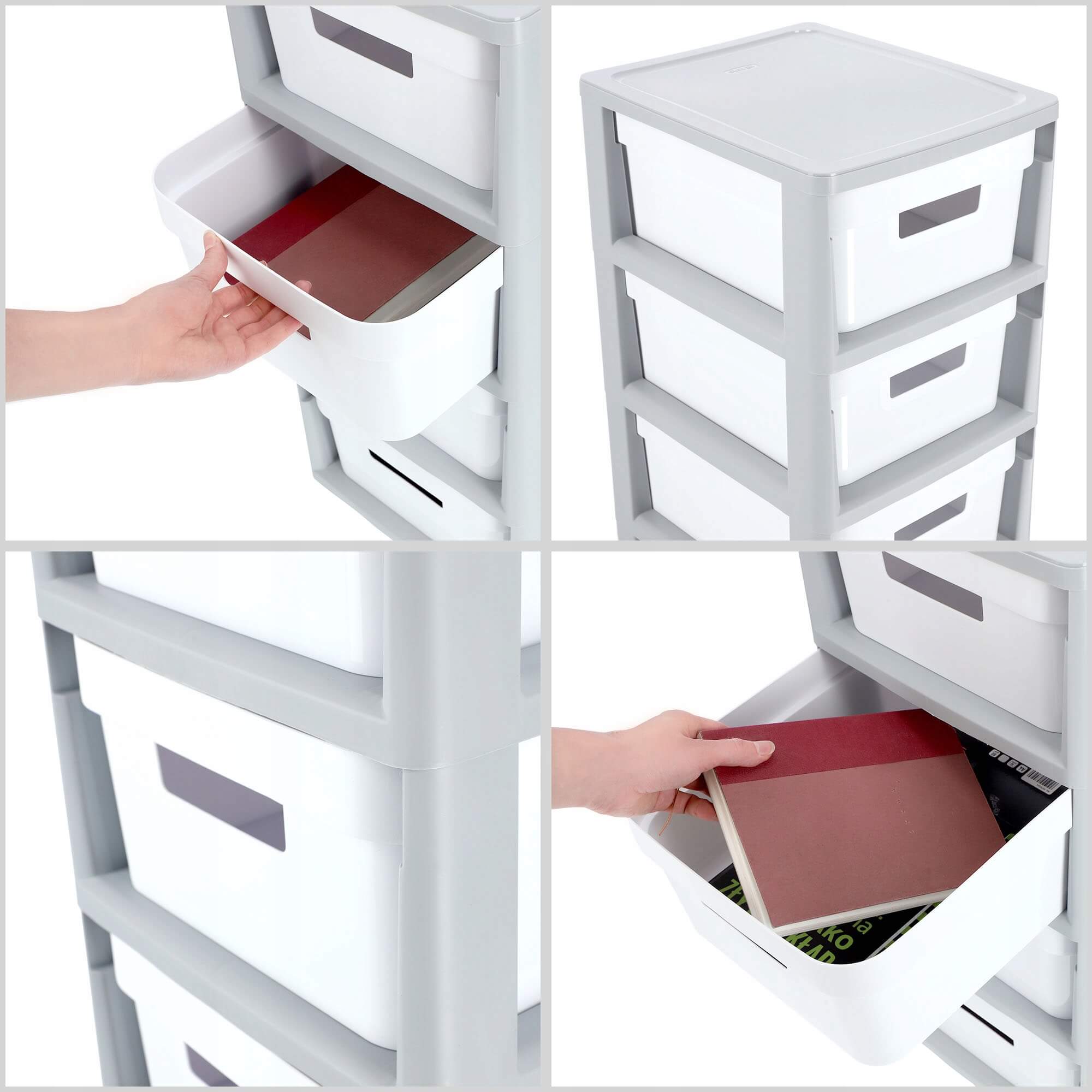 Regał Curver Infinity 4 x 11L biało-szary