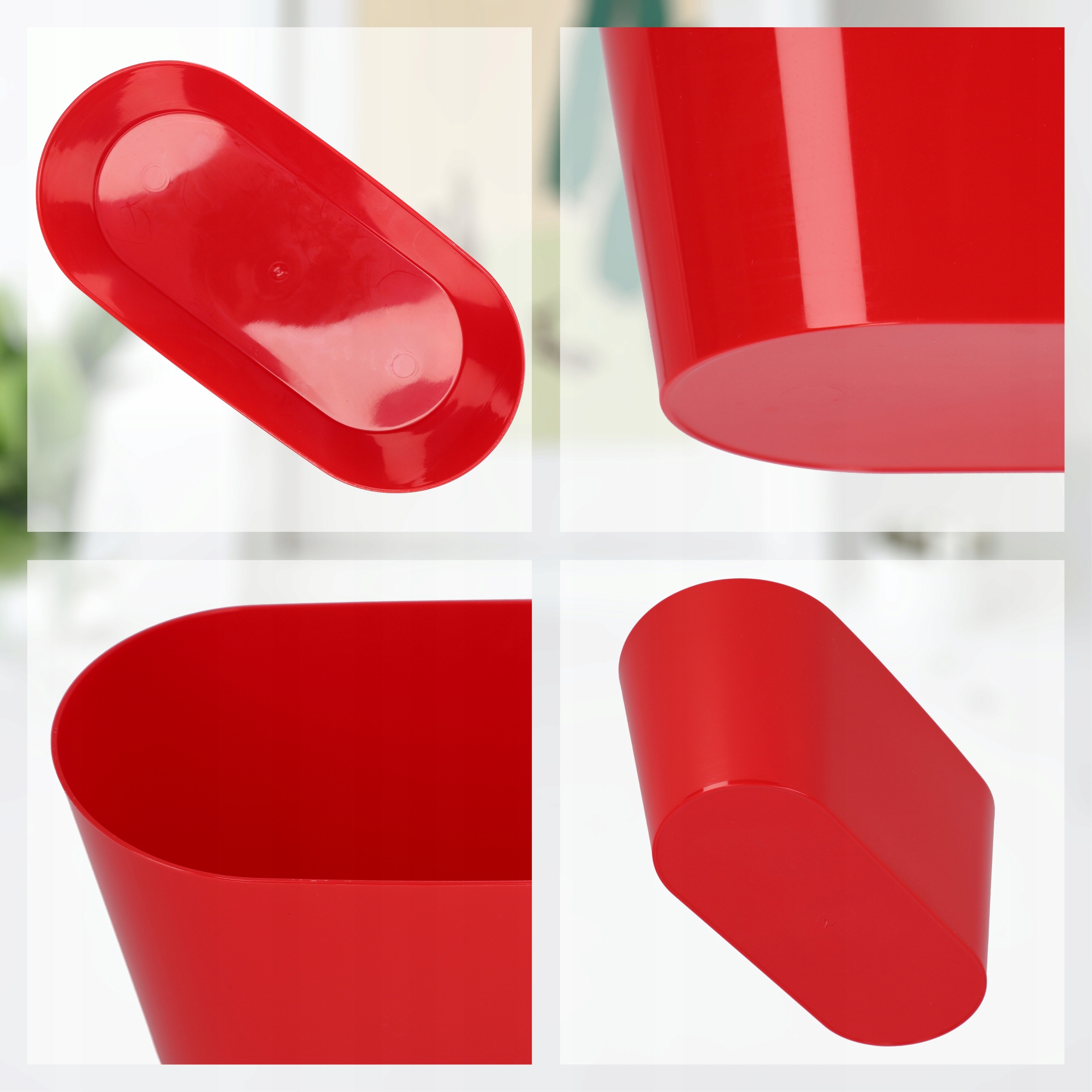 Doniczka na kwiaty owalna Pareti 27 cm, czerwona