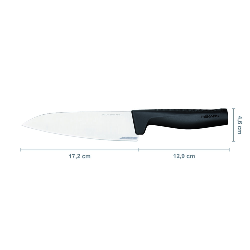 Fiskars 1051748 Hard Edge Nóż szefa kuchni, średni, 17 cm