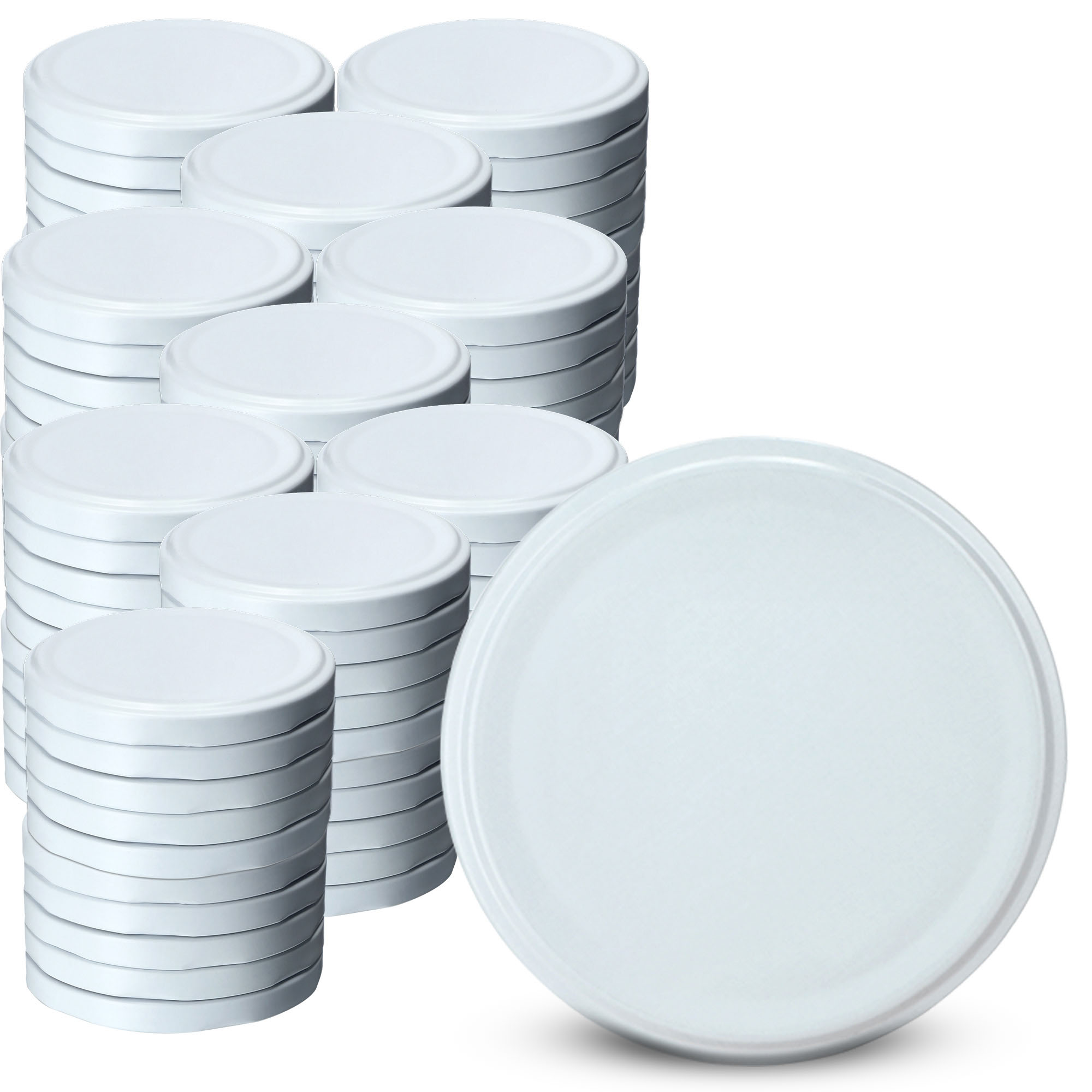 Metalowe wieczka do słoików Asen 100szt fi 63mm białe