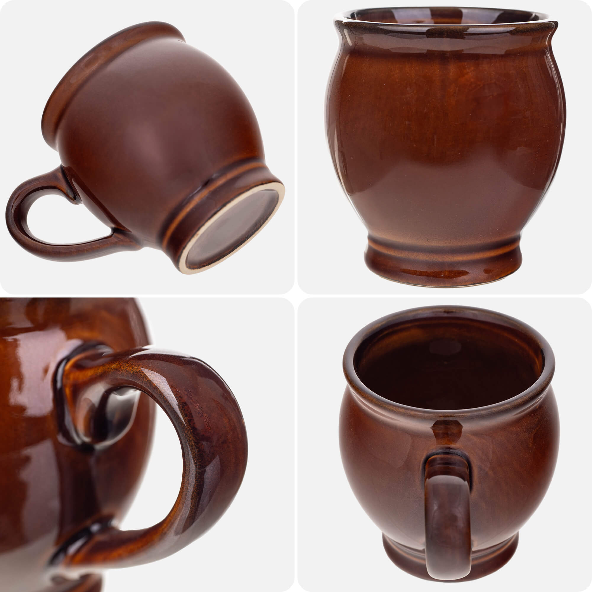 Kubek kamionkowy na grzane wino Lisle 250 ml brązowy