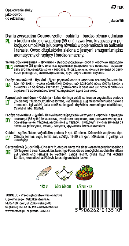 Dynia zwyczajna - Cukinia Coucourzelle 2g