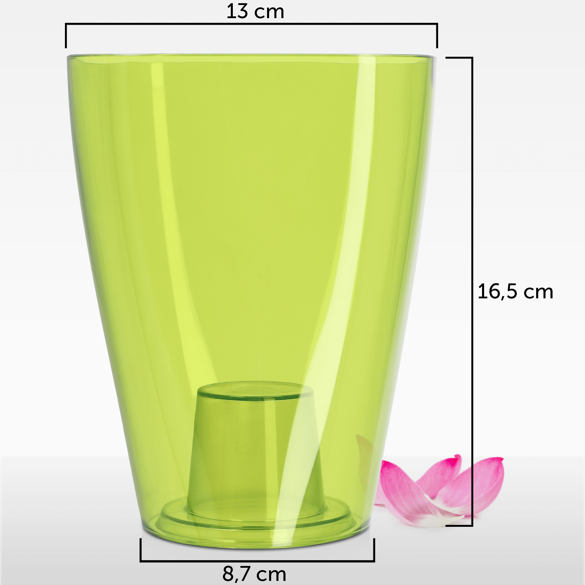 Doniczka kwadratowa Menfi 13 cm, zielona