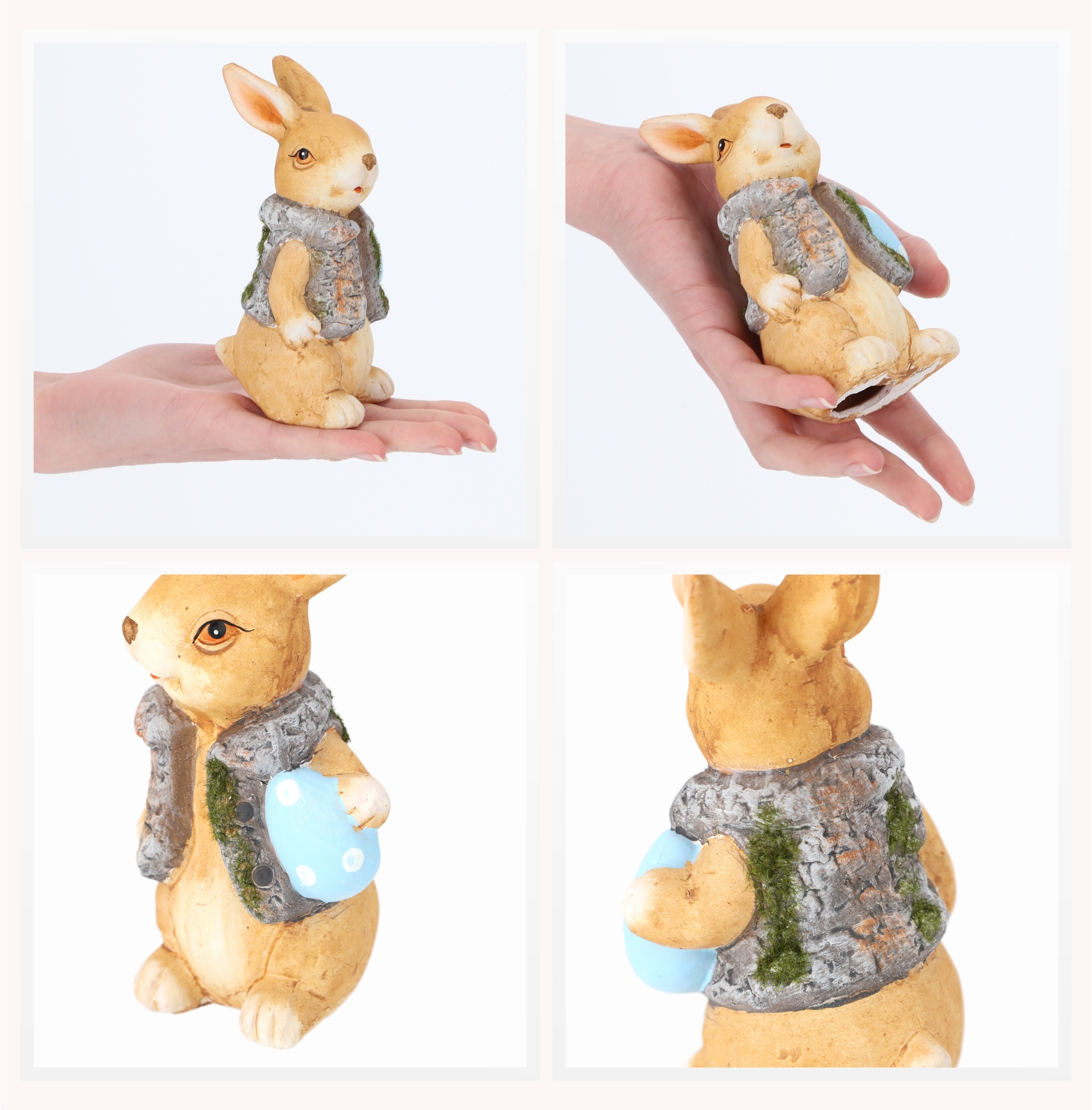Figurka wielkanocna zając z jajkiem 13x8cm